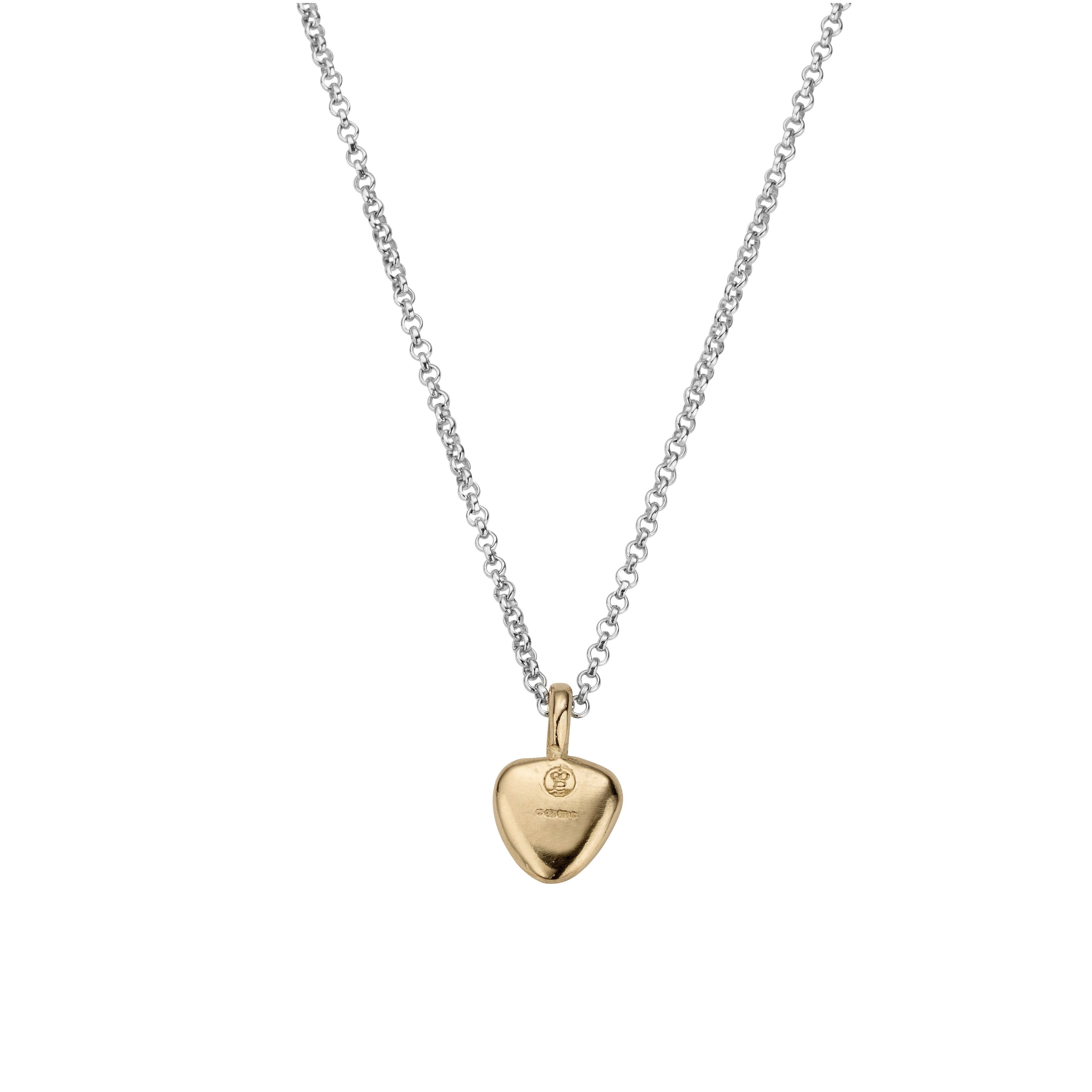 Silver & Gold Midi Grateful Heart Necklace