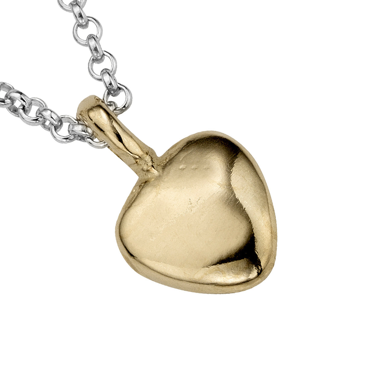 Silver & Gold Midi Grateful Heart Necklace