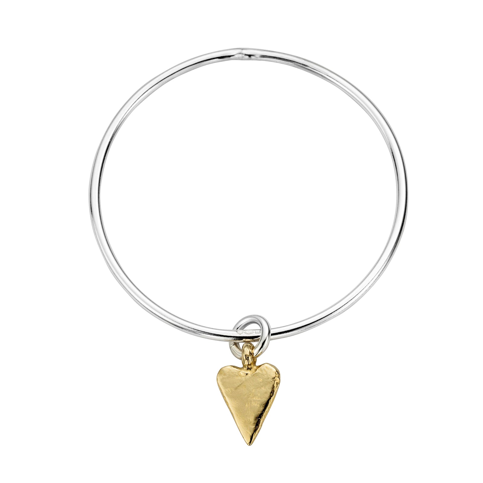 Silver & Gold Medium Heart Bangle