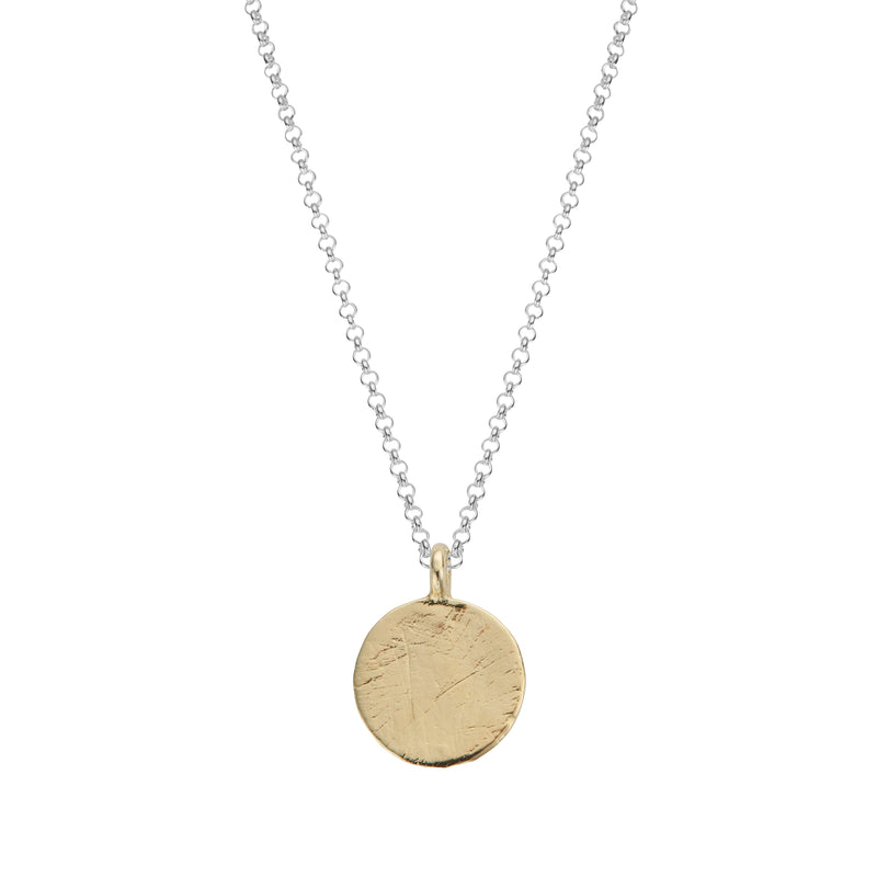 Silver & Gold Large Moon Necklace