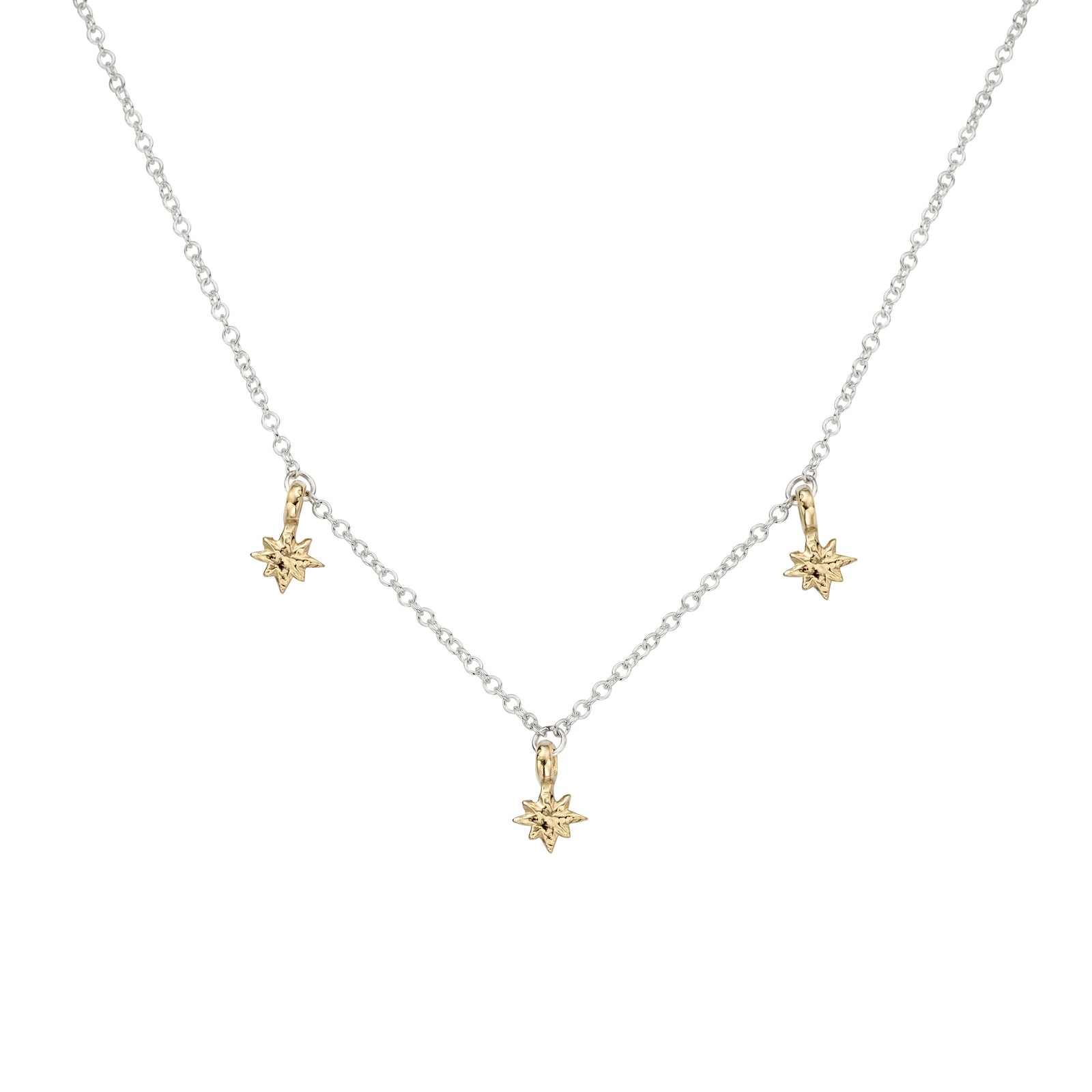 Silver & Gold Trio Baby North Star Necklace