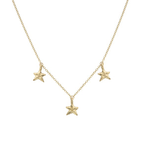 Gold Trio Mini Star Necklace