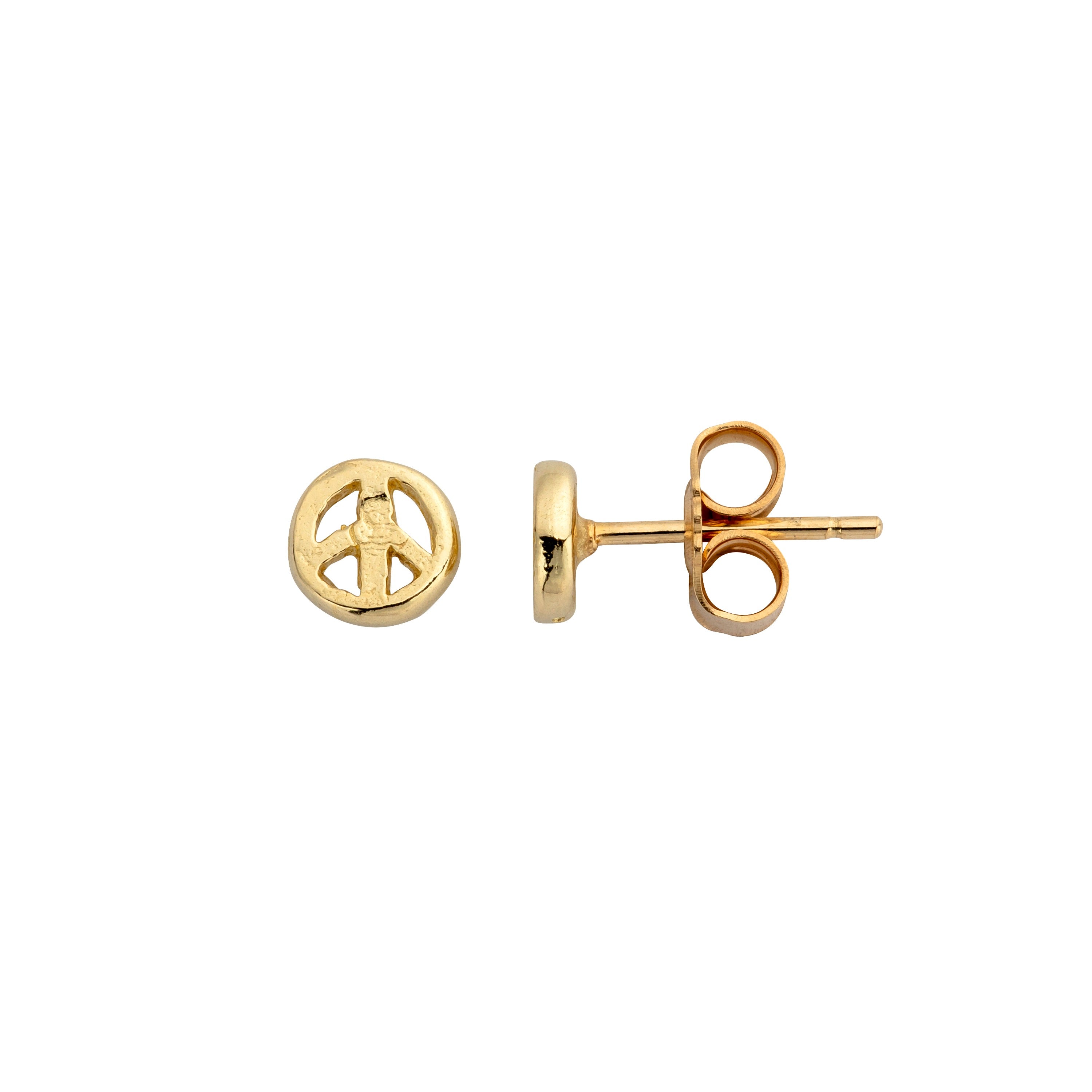 Gold Tiny Peace Ear Charm Set