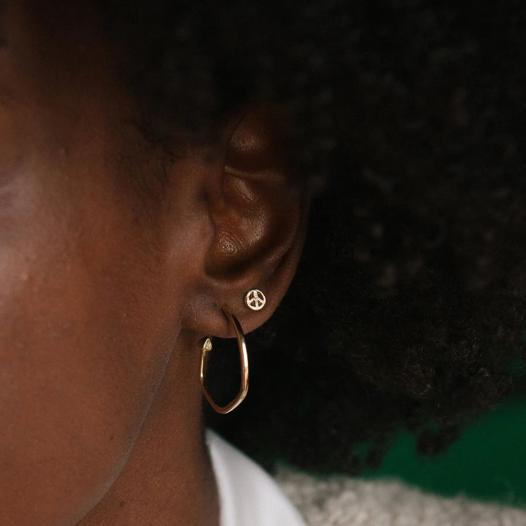 Gold Tiny Peace Single Ear Charm