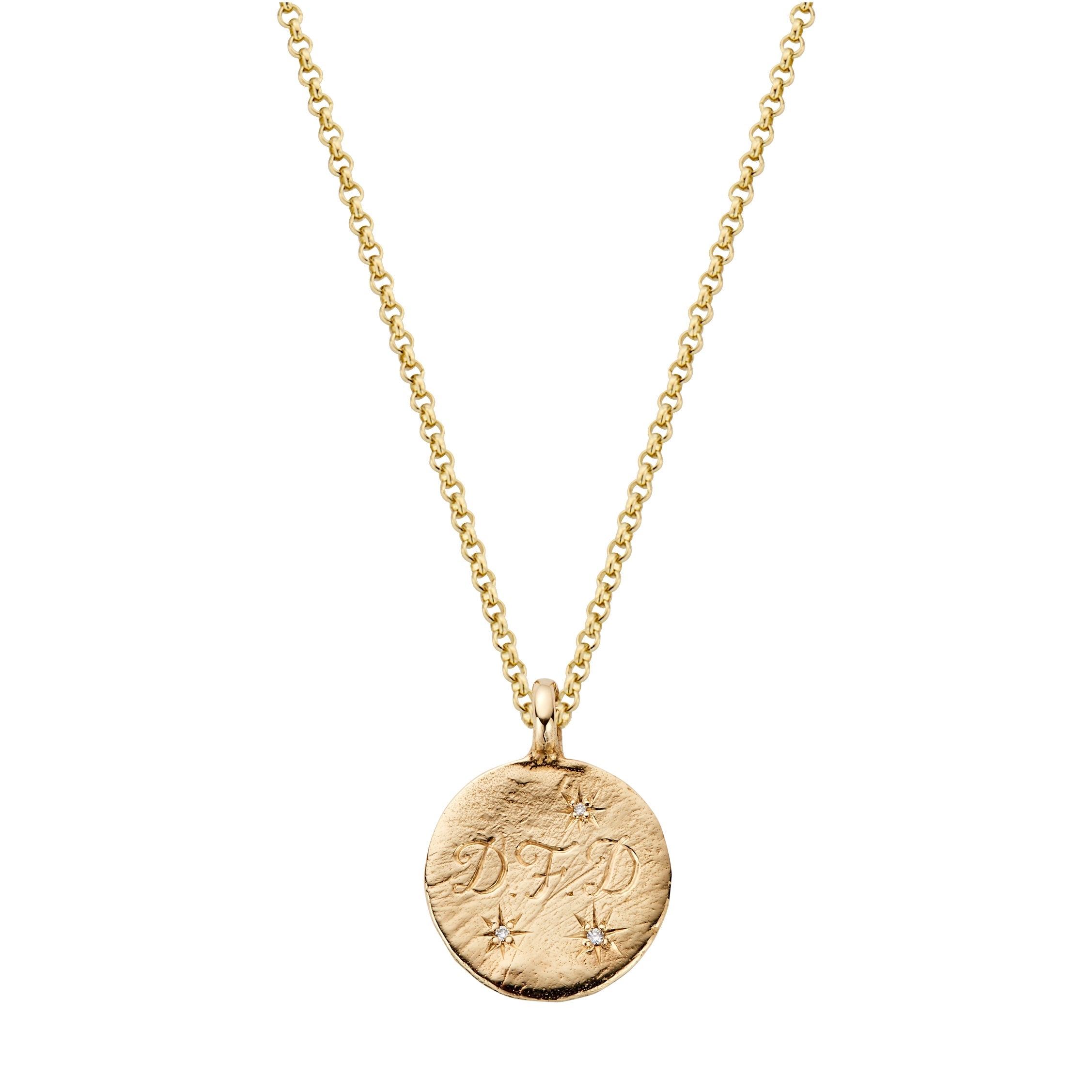 Solid gold hot sale moon pendant