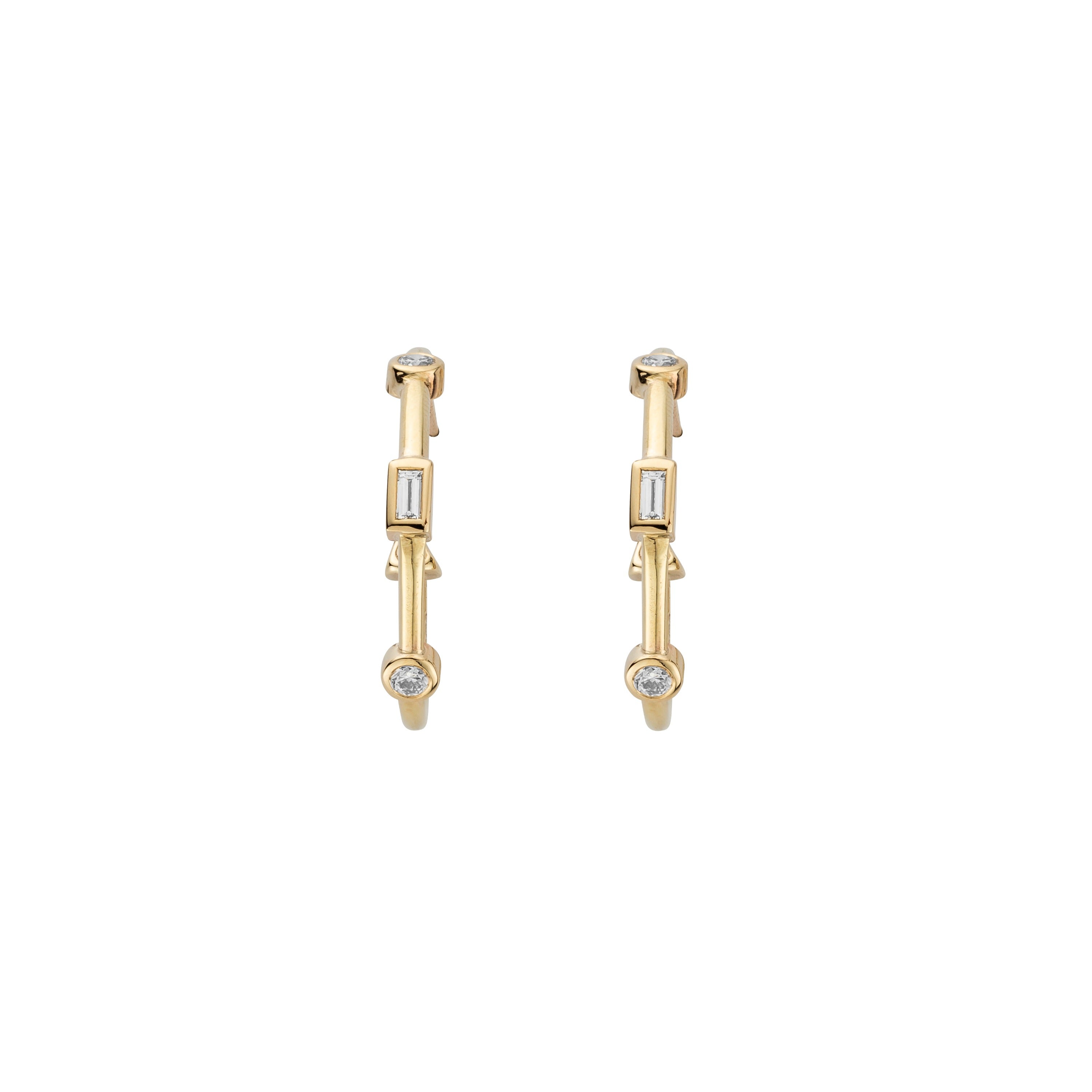 Gold Diamond Luxury Maxi Cupid Hoop Earrings