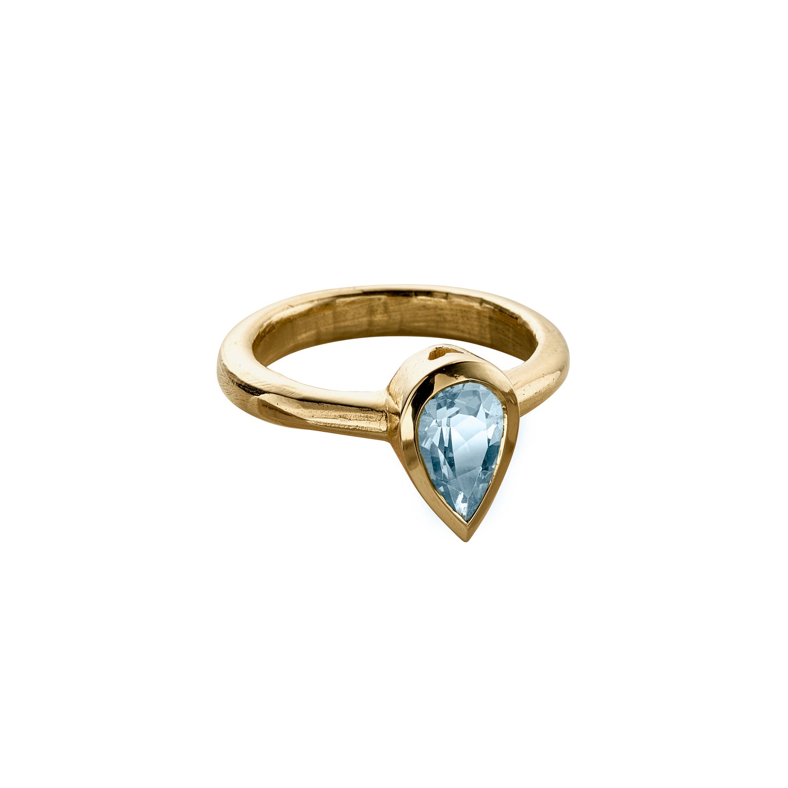 MARELLA Gold Pear Aquamarine Ring
