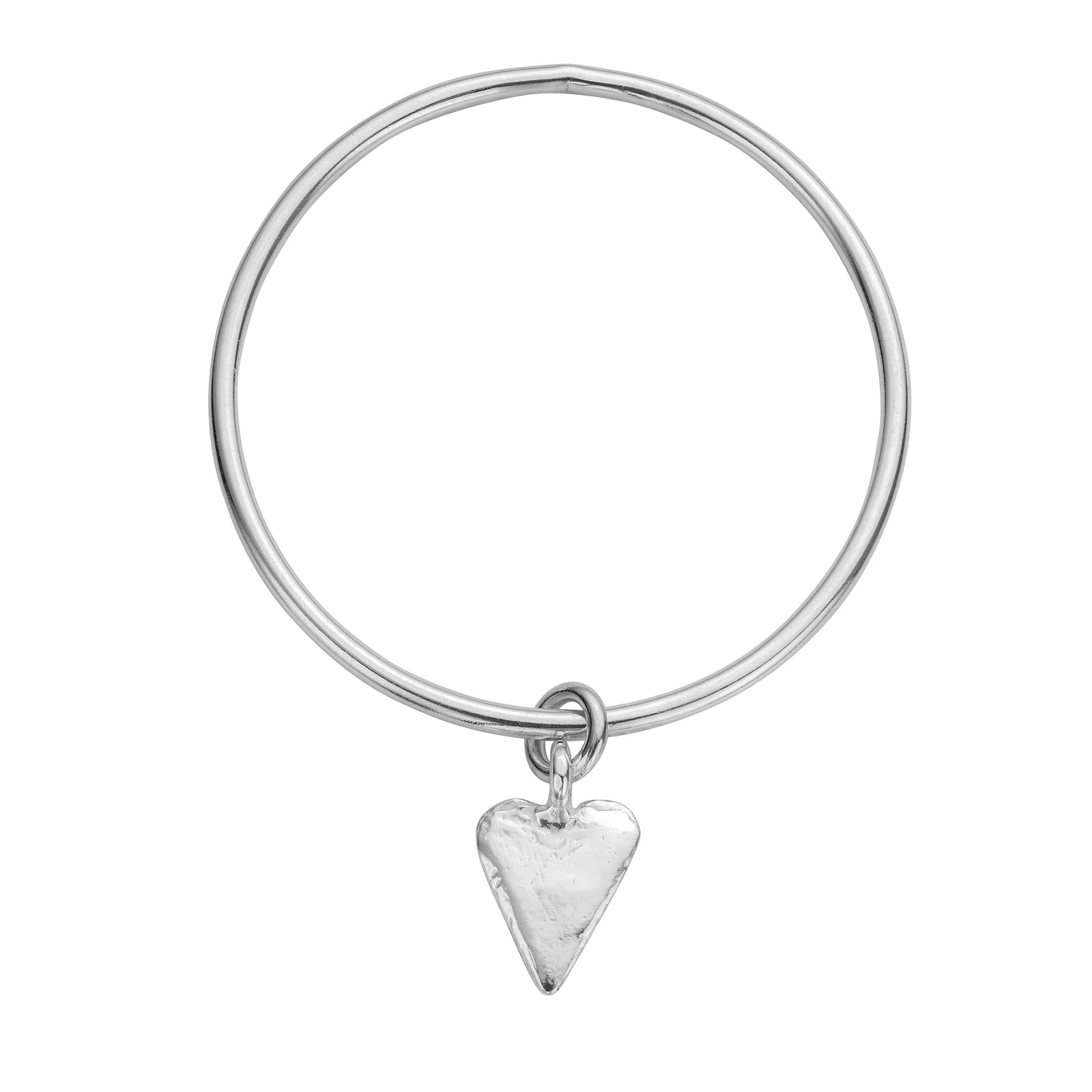 Silver Maxi Heart Bangle