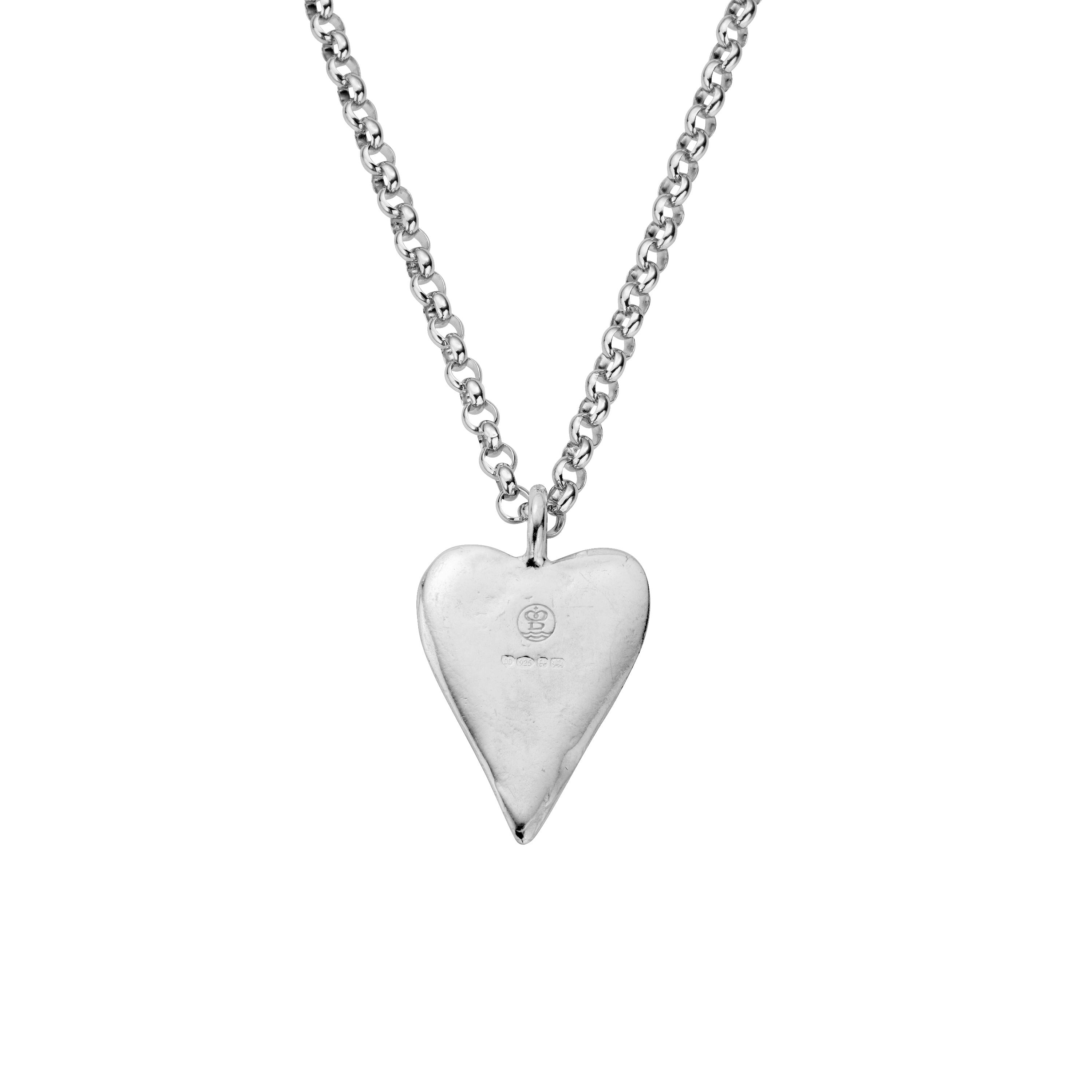 Silver Maxi Heart Necklace with Handwriting