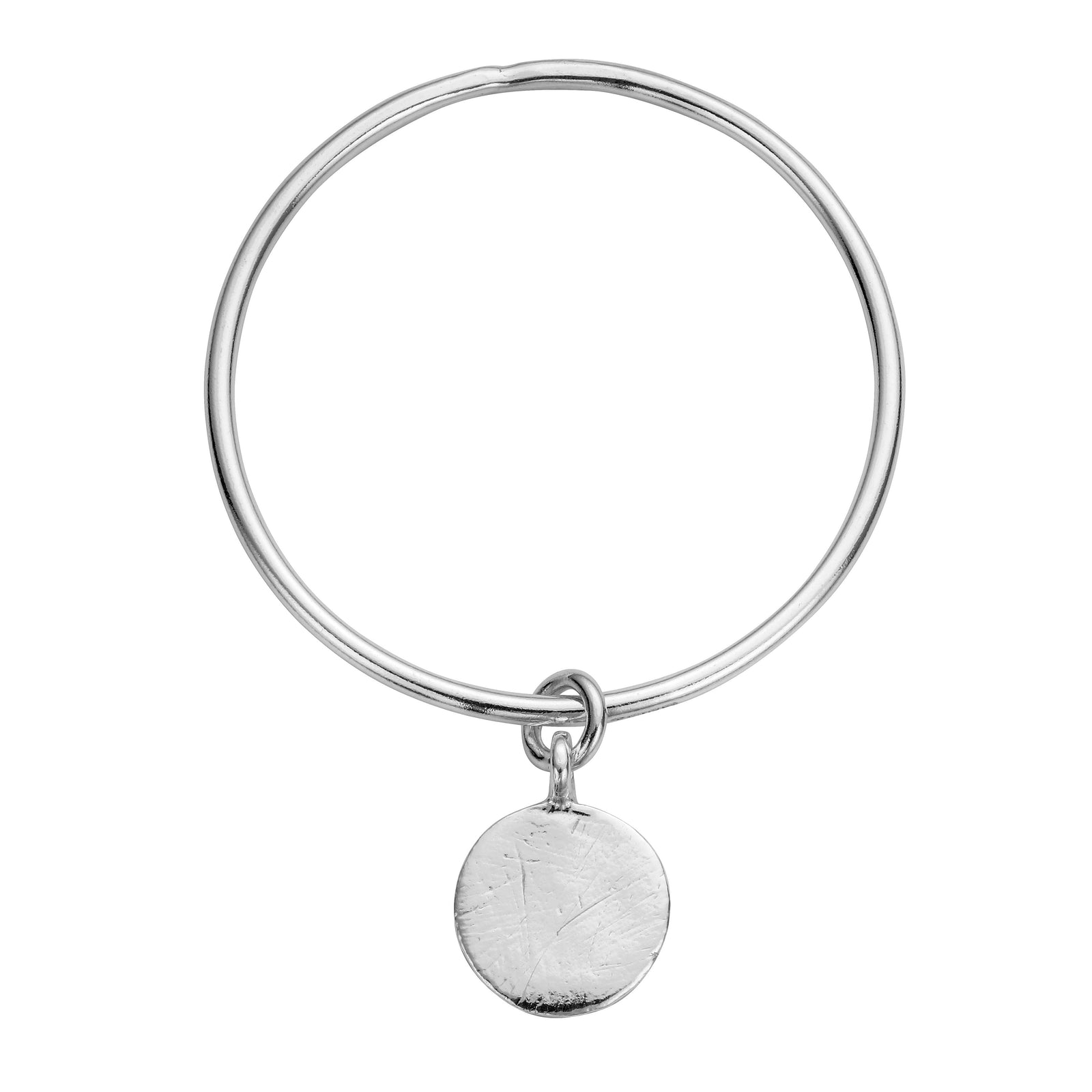 Silver Large Moon Bangle