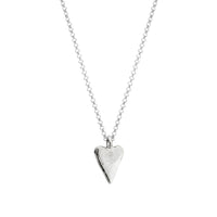 Silver Medium Heart Necklace with Handwriting