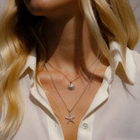 Silver Medium Starfish Necklace