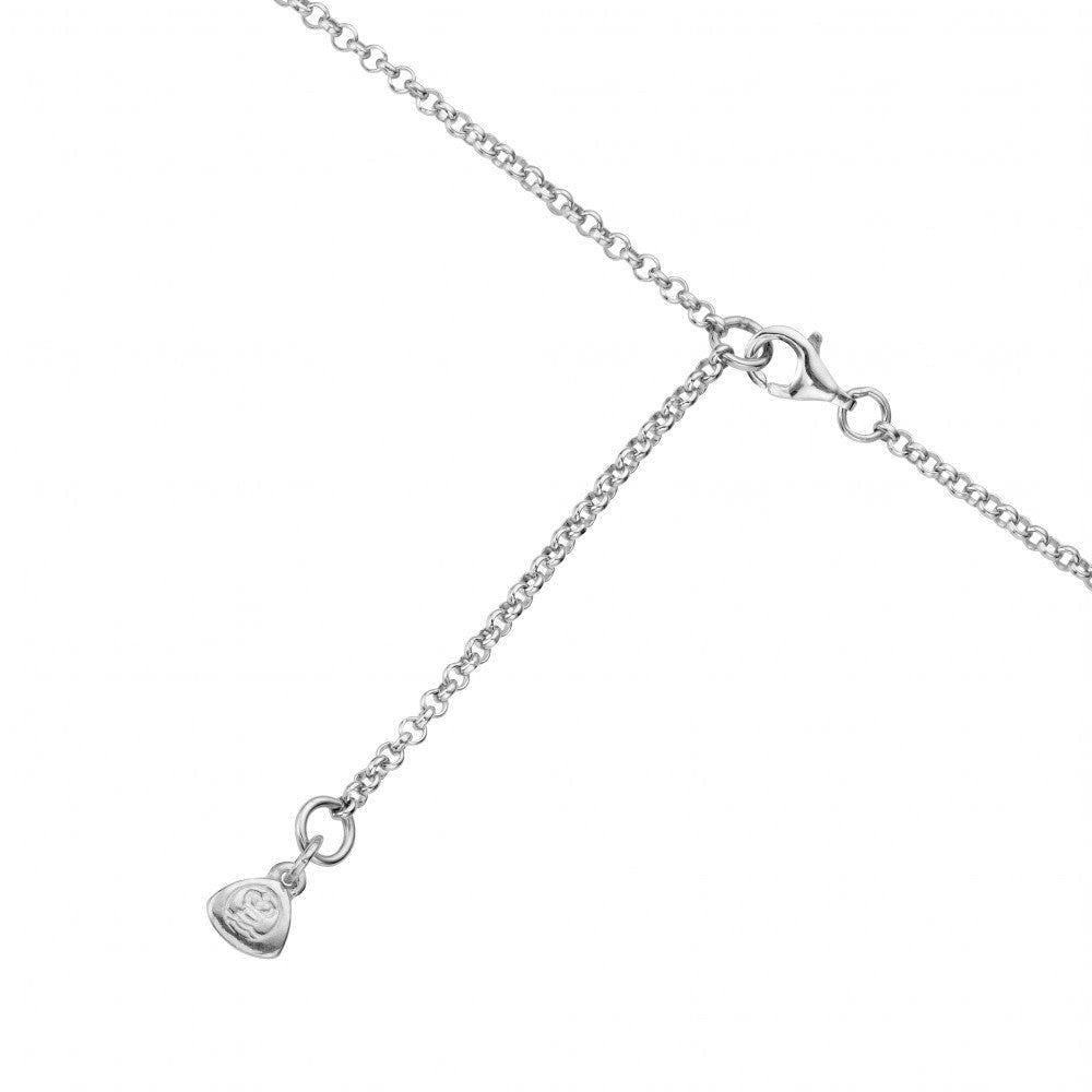 Silver Citrine Moon & Stone Necklace