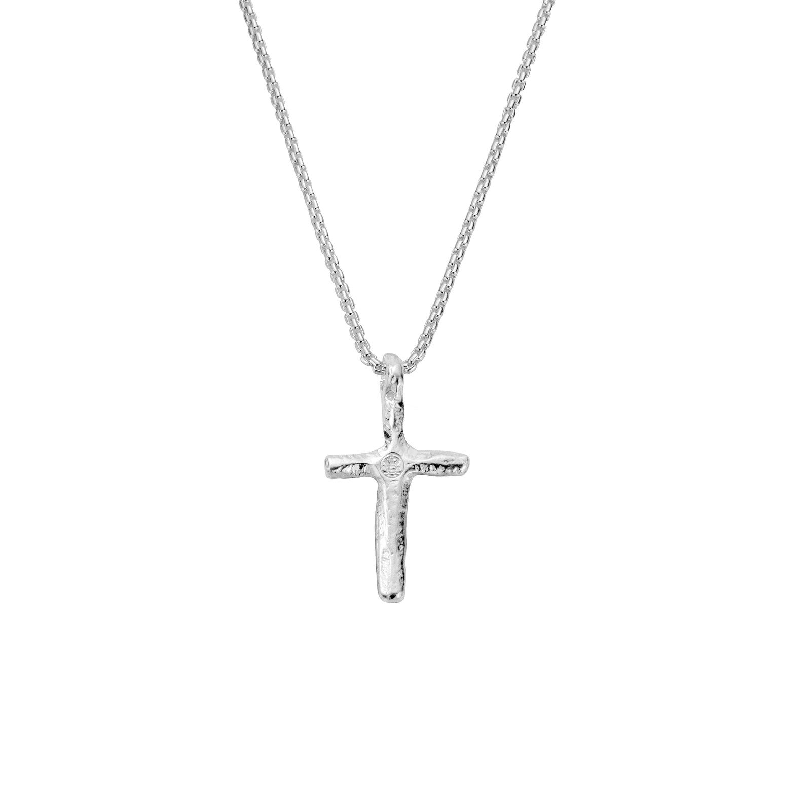 Silver Medium Cross Snake Chain Necklace