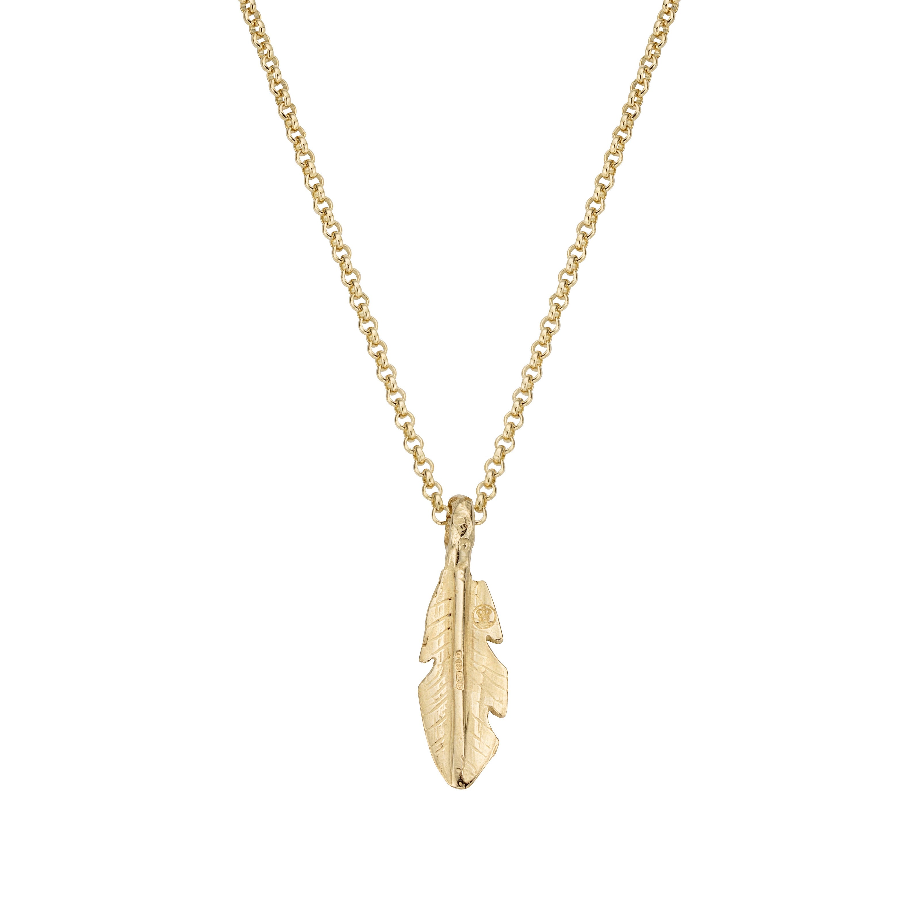 Gold Medium Feather Necklace