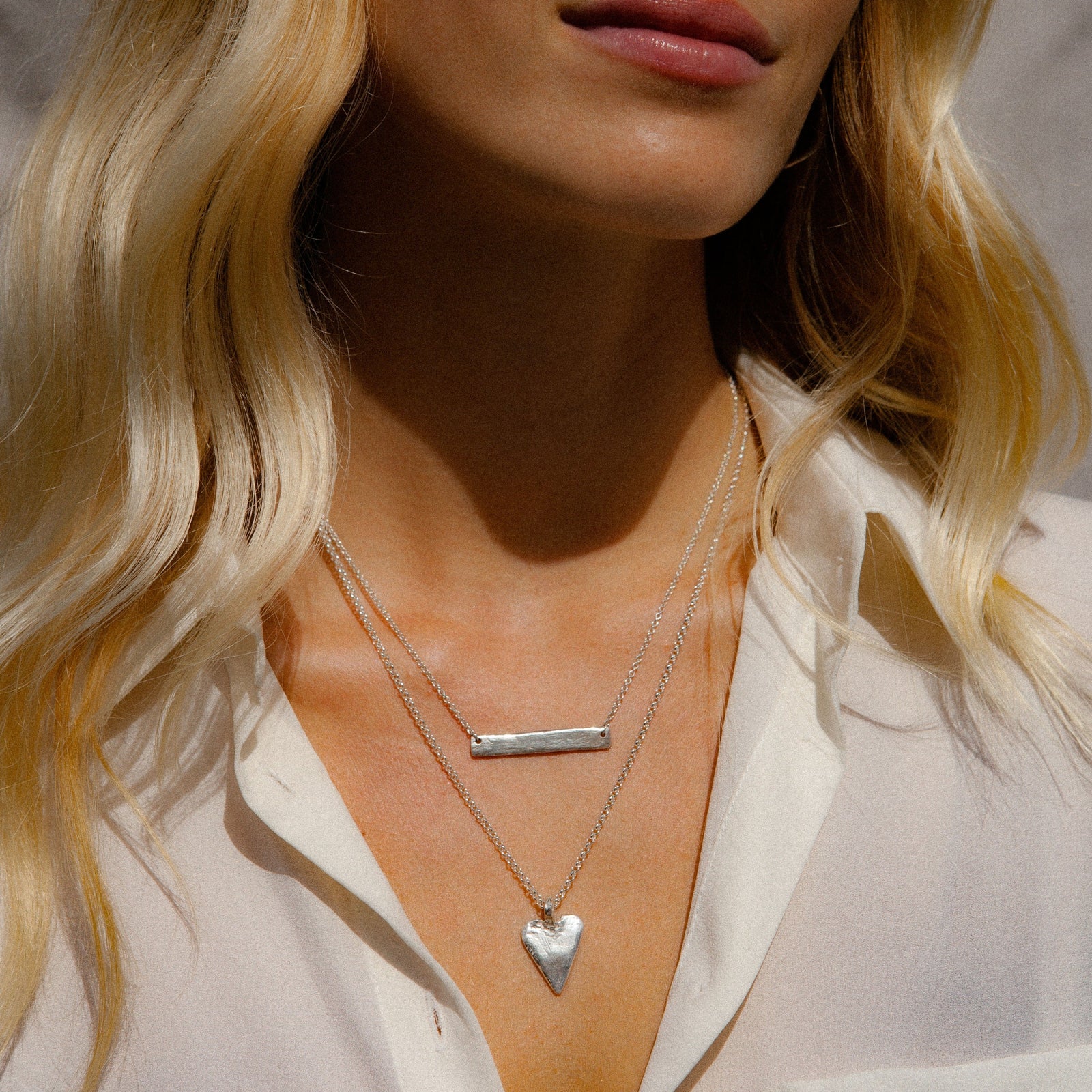 Silver Midi Heart Necklace