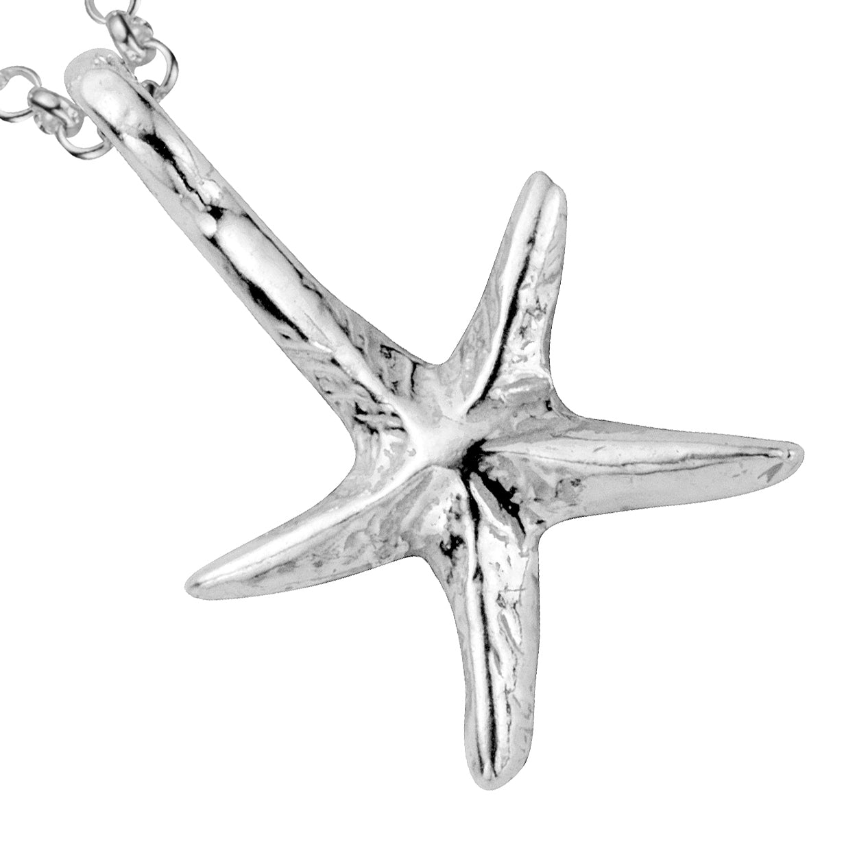 Silver Medium Starfish Necklace