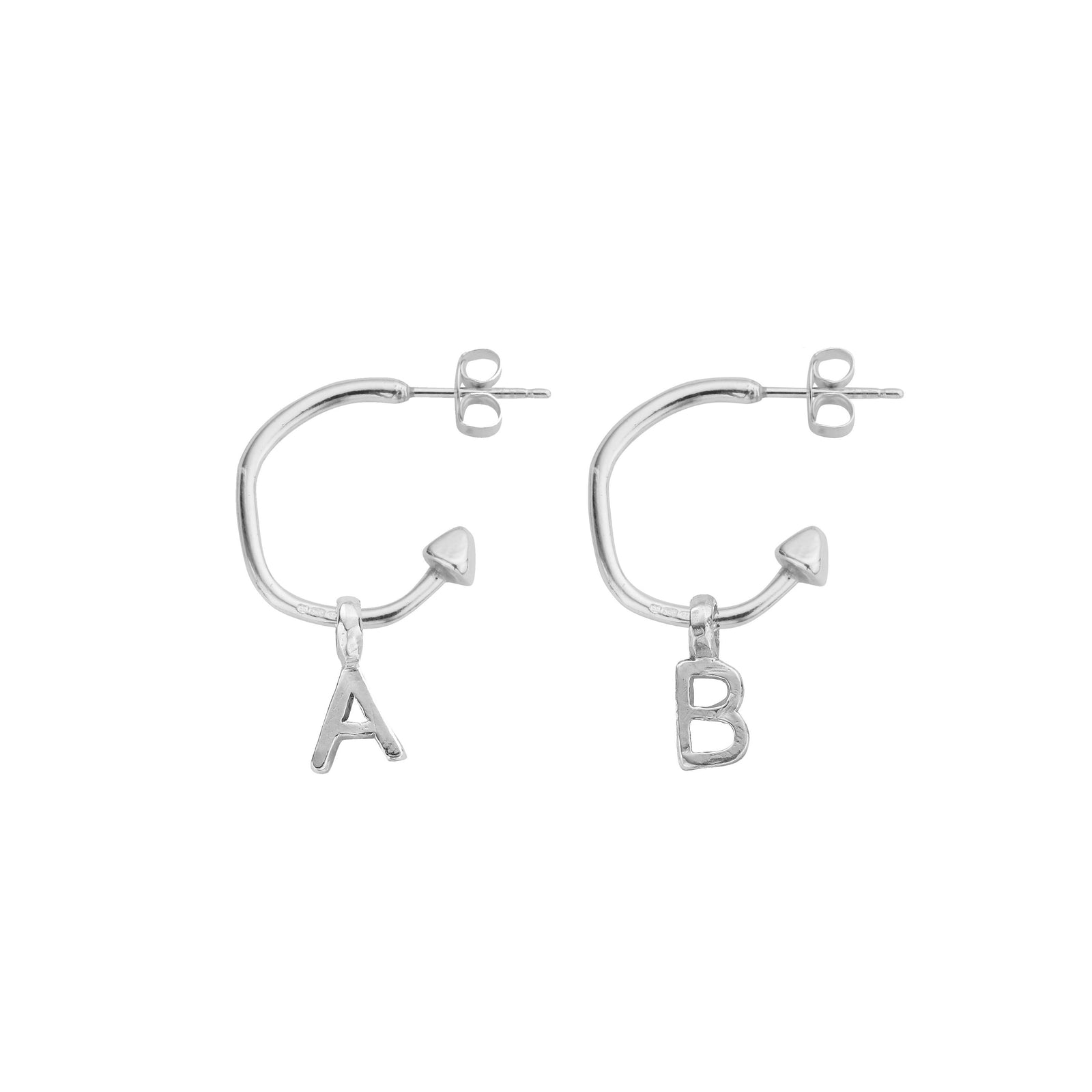 Mini Cupid Hoops with Alphabet Charms