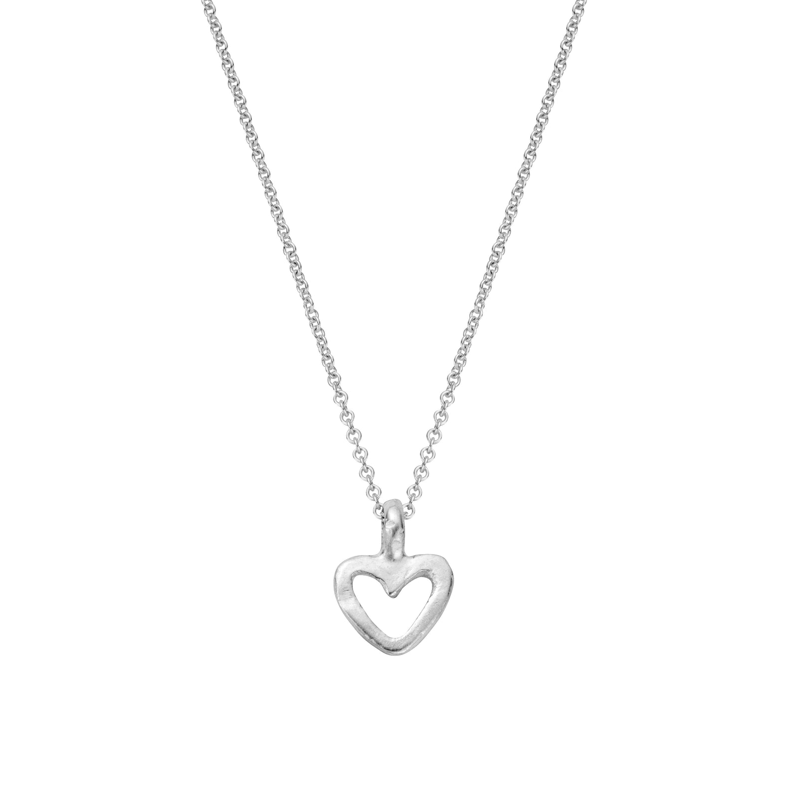 Silver Mini Open Heart Necklace