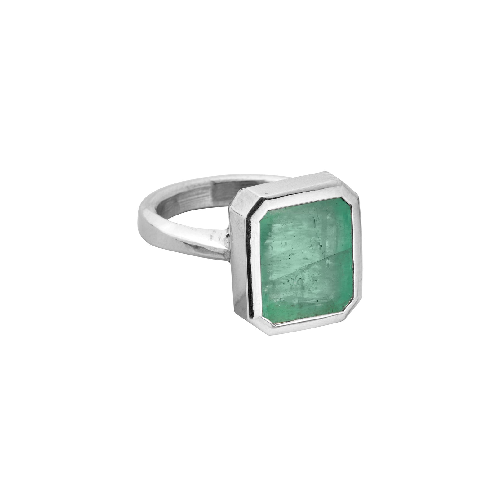 MIRABEL Silver Emerald Ring