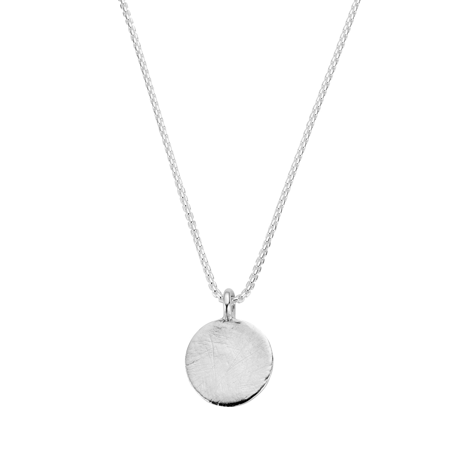 Silver Large Moon Snake Chain Necklace