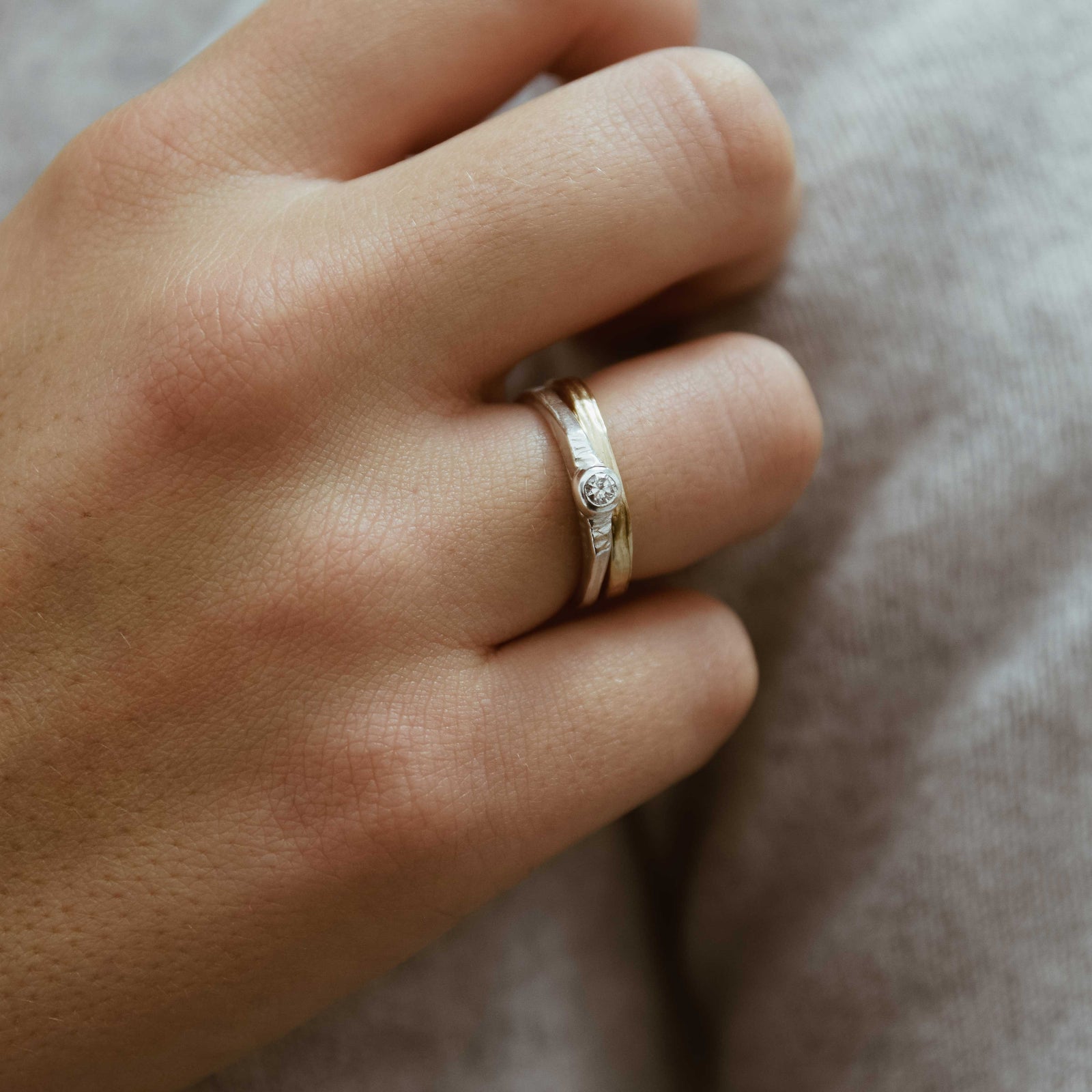 Silver Diamond Promise Ring