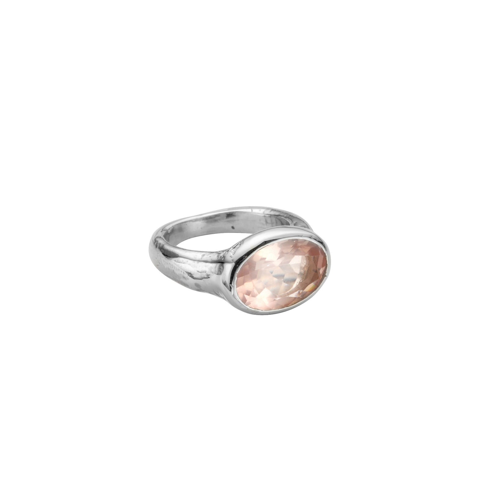 Silver Rose Quartz Treasure Ring