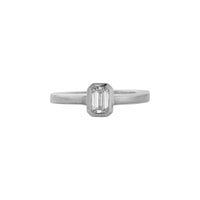 'The Heirloom' Silver Emerald 0.5ct Natural Diamond Bezel Engagement Ring