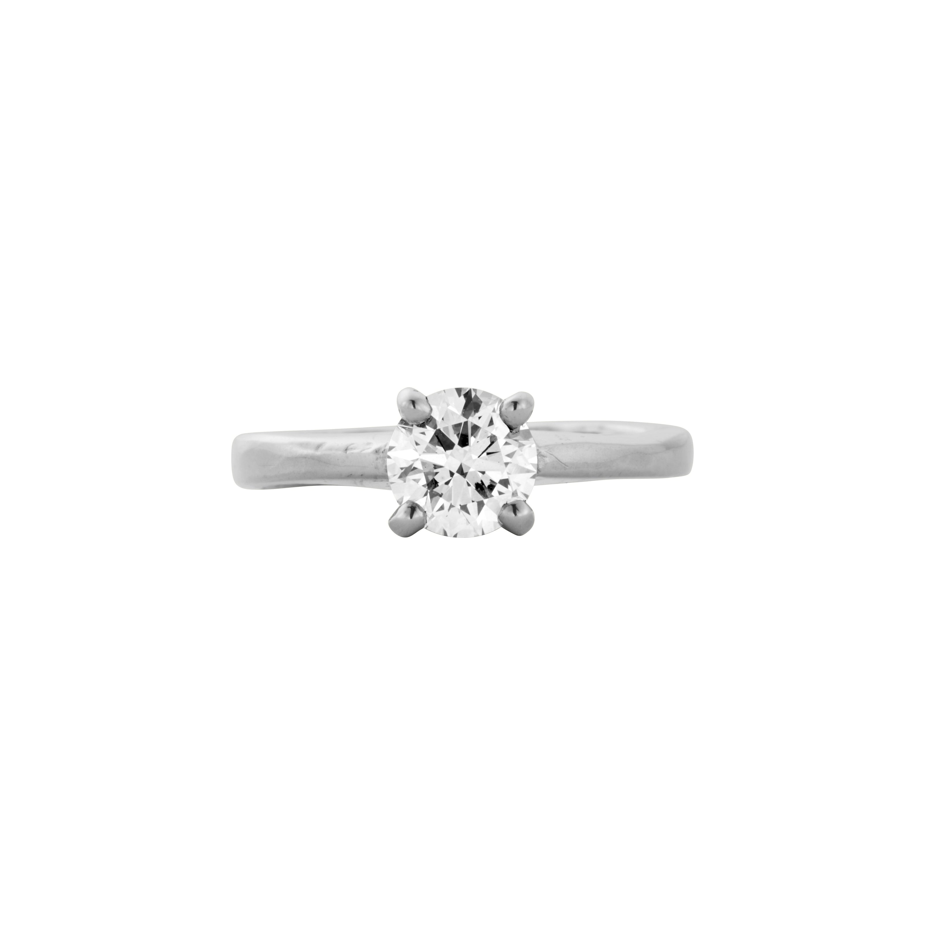 'The Eternity' Silver Round 1ct Natural Diamond Claw Engagement Ring