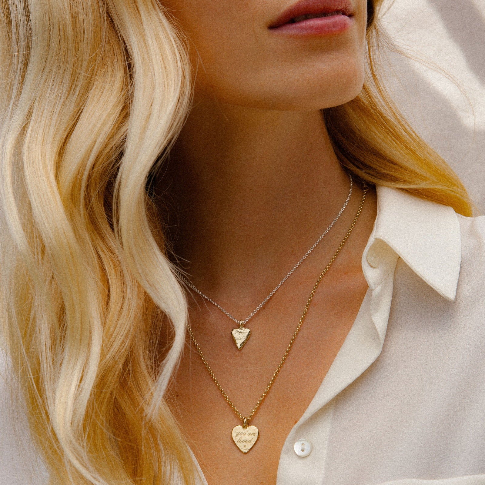 Silver & Gold Mini Heart Necklace