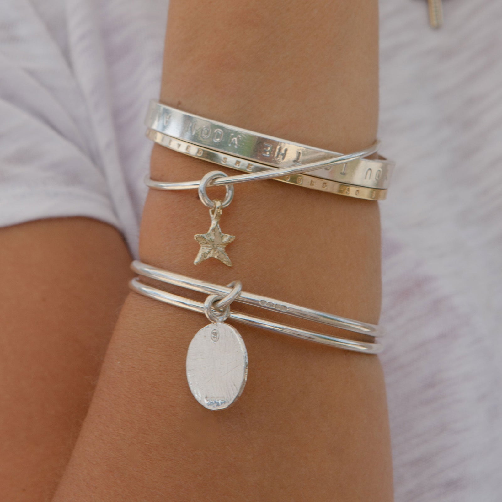 Silver & Gold Mini Star Bangle