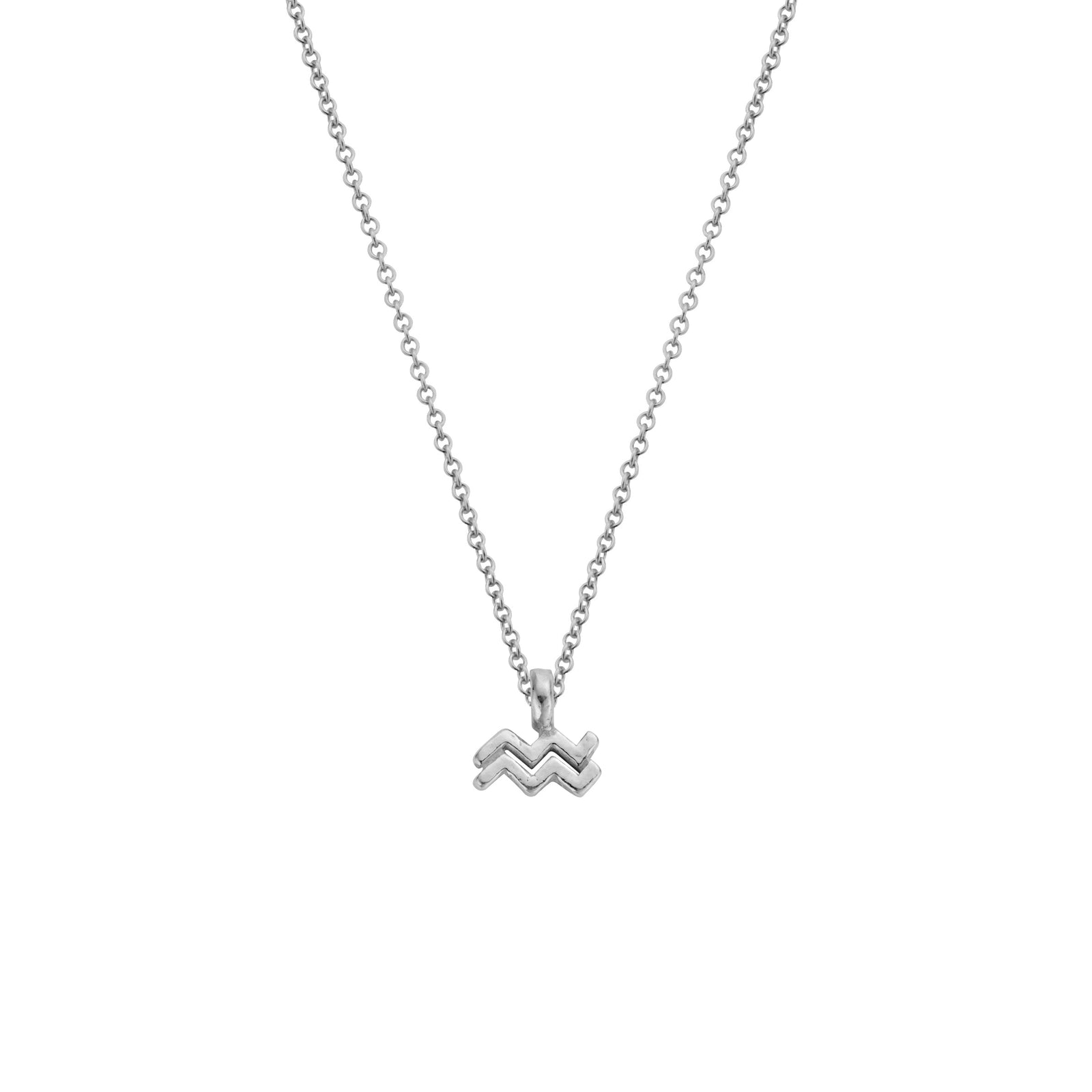 Silver Mini Aquarius Horoscope Necklace