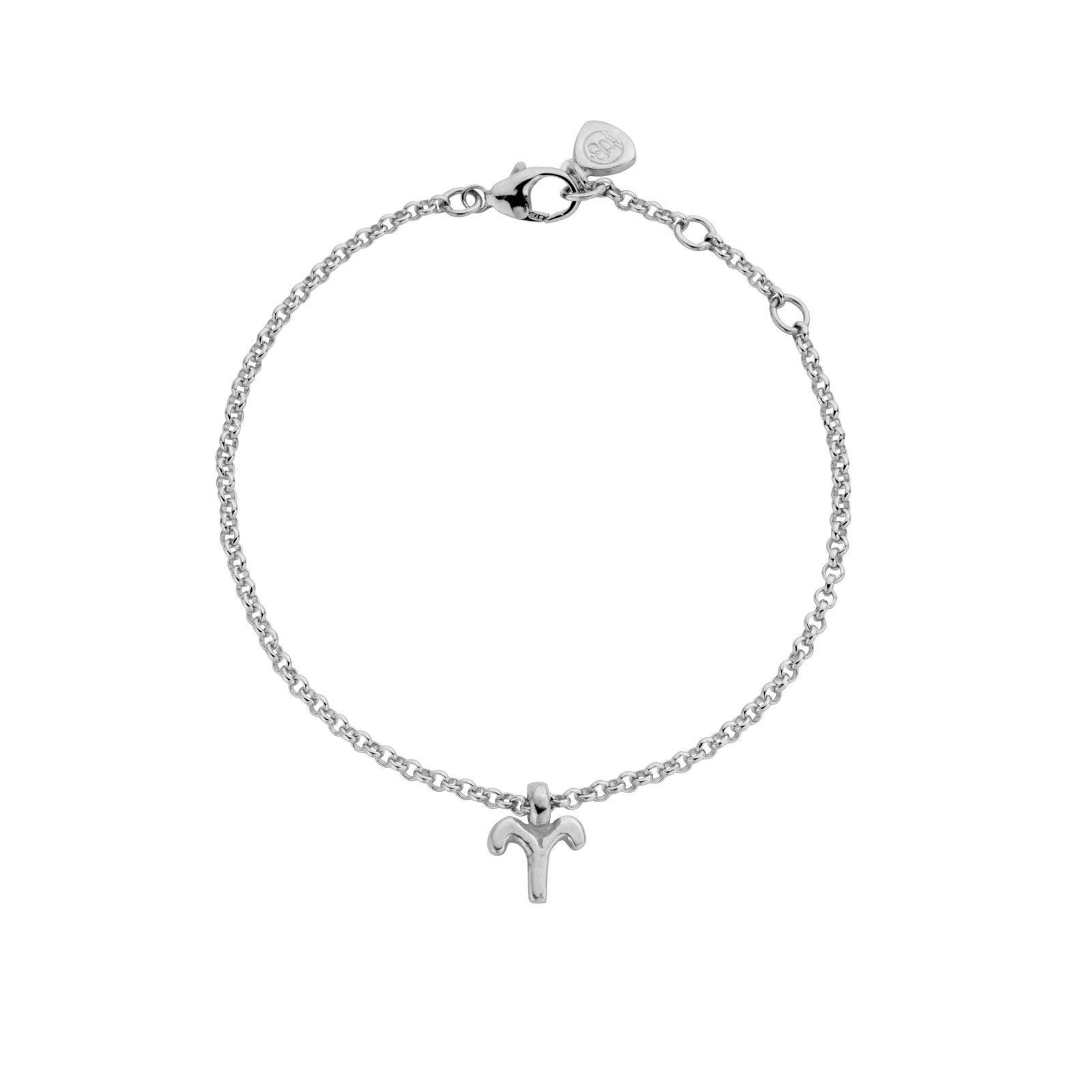 Silver Mini Aries Horoscope Chain Bracelet