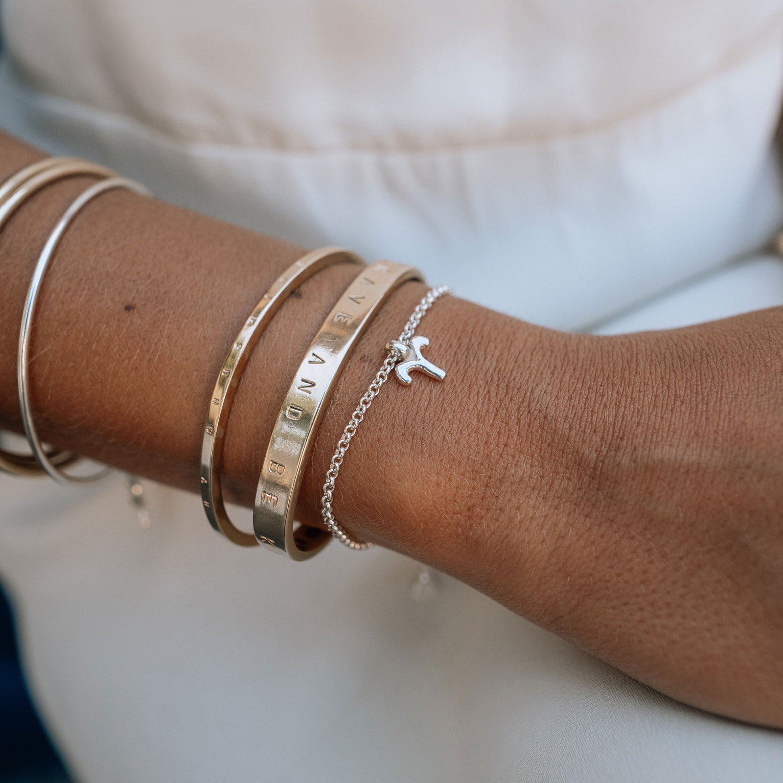 Silver Mini Aries Horoscope Chain Bracelet