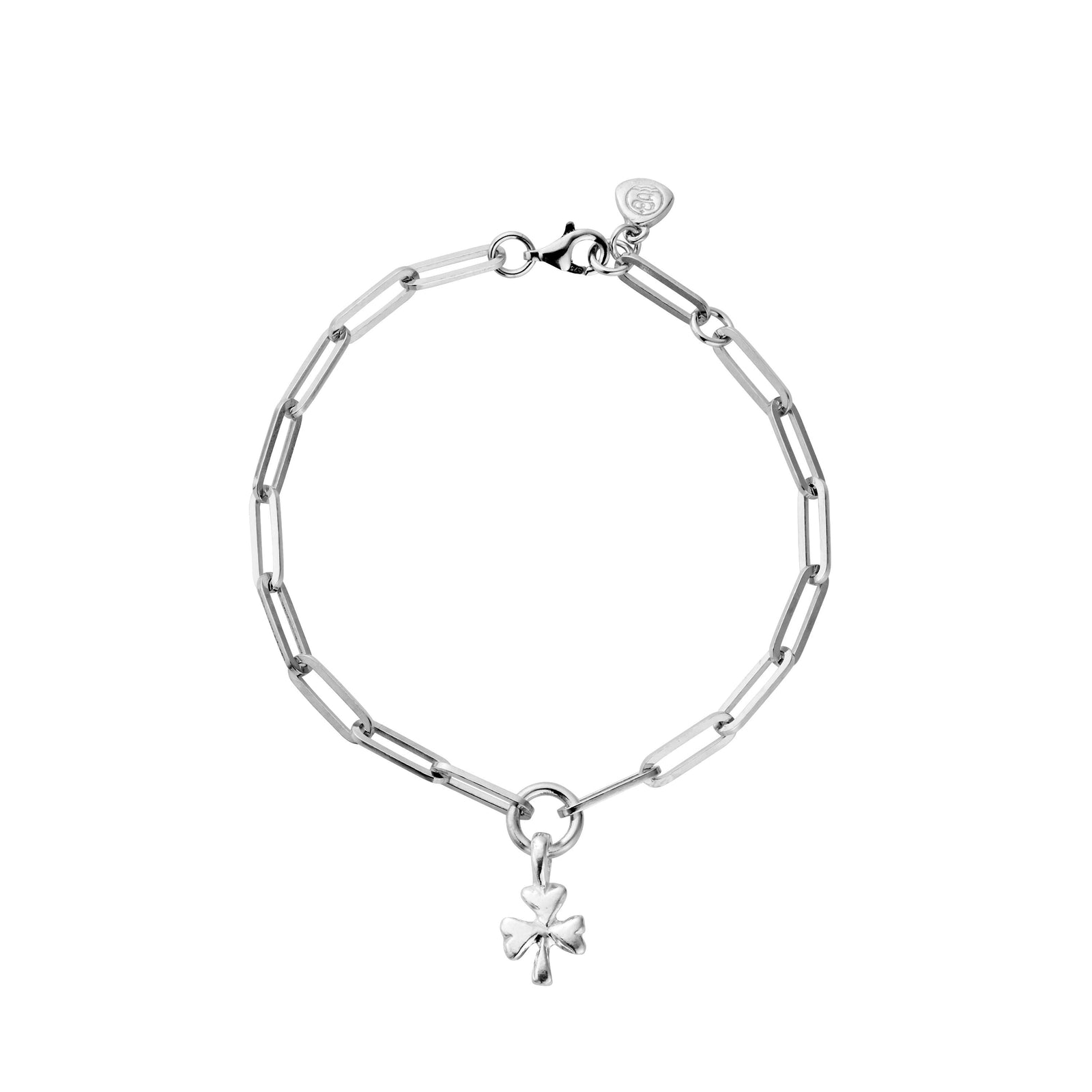 Silver Baby Shamrock Trace Chain Bracelet