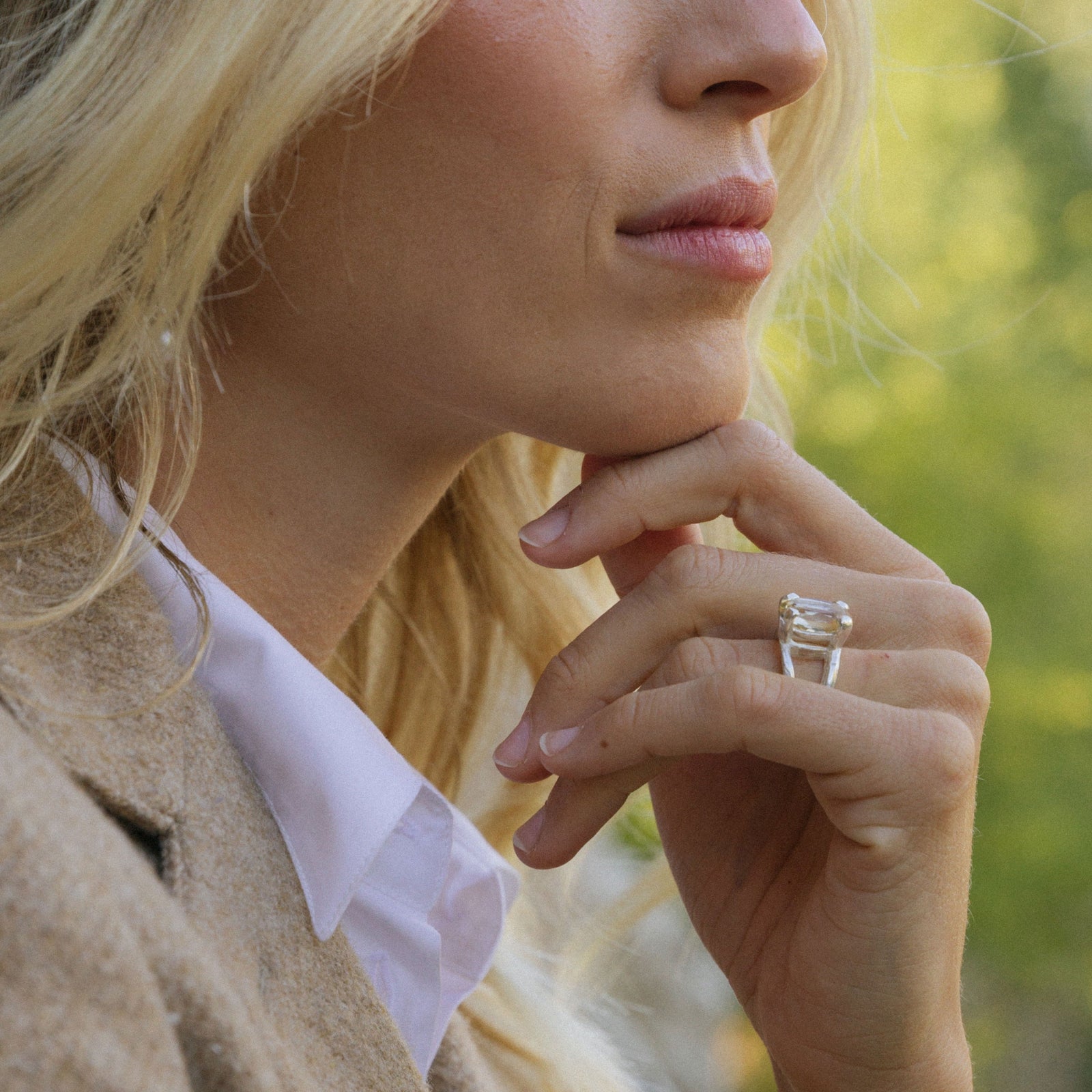 Silver Citrine Maxi Claw Ring