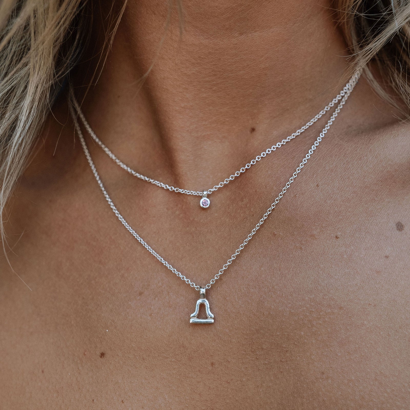 Silver Mini Libra Horoscope Necklace