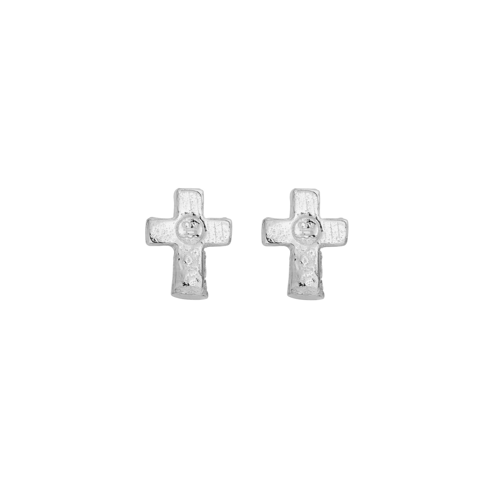 Silver Little Cross Ear Charm Set