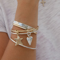 Silver Maxi Heart Bangle
