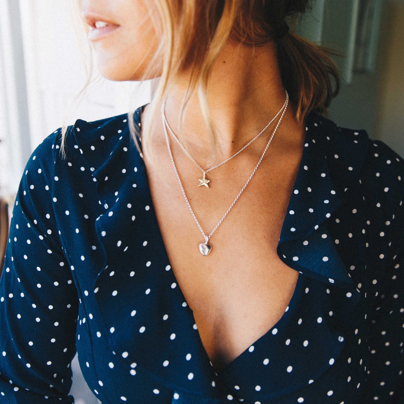 Silver Midi Grateful Heart Necklace