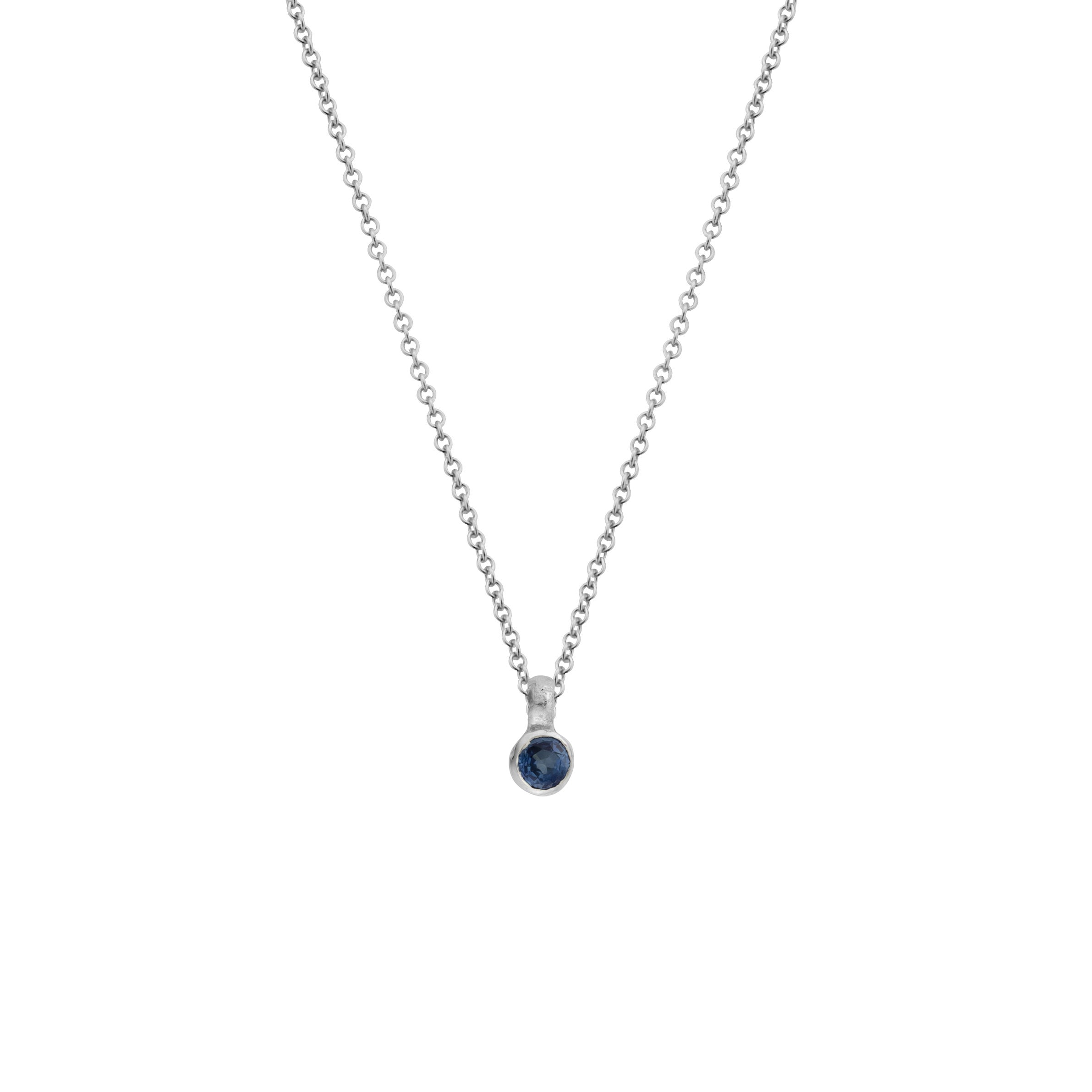 Silver Mini Blue Sapphire Necklace – Daniella Draper