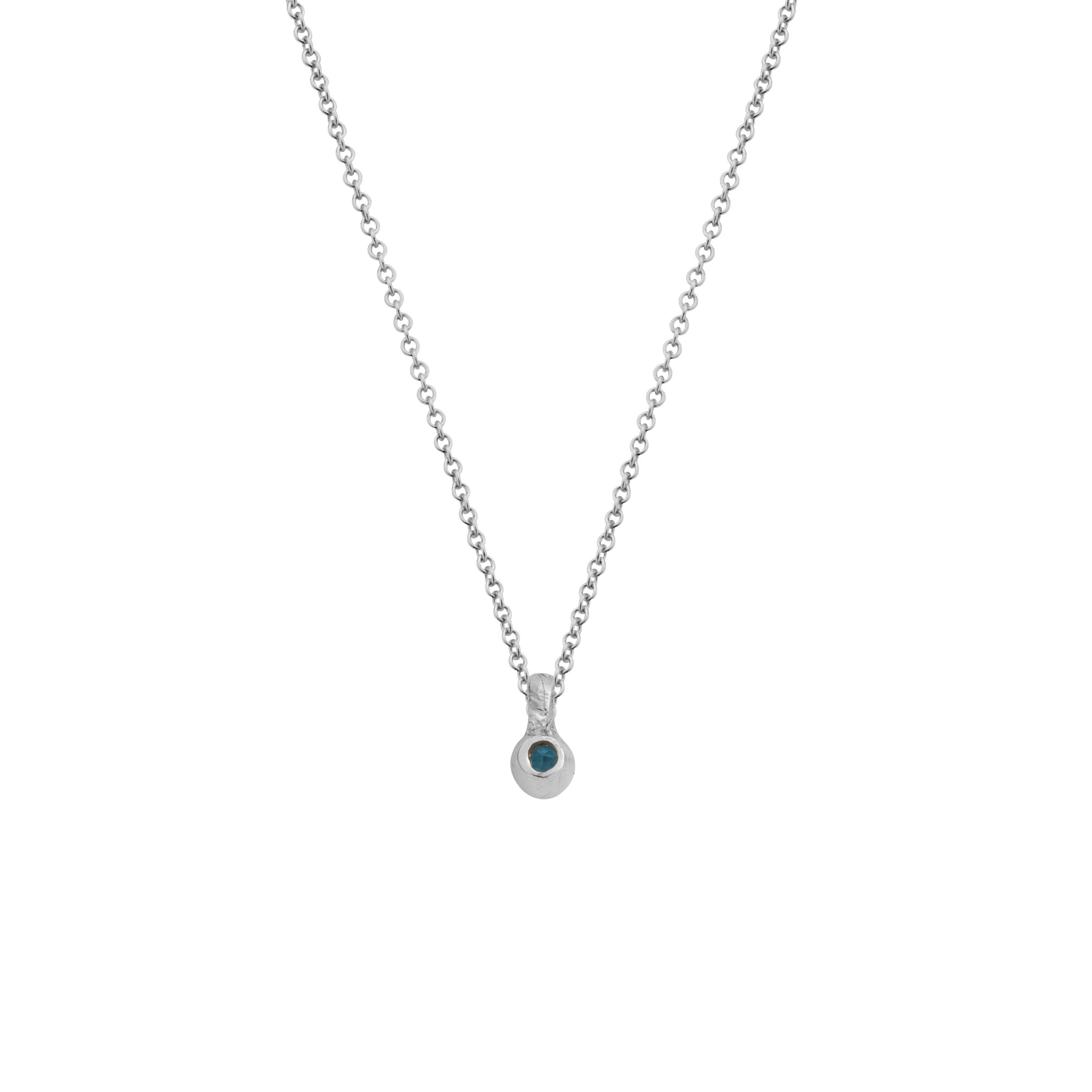 Silver Mini Blue Topaz Necklace