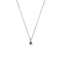 Silver Mini Emerald Necklace