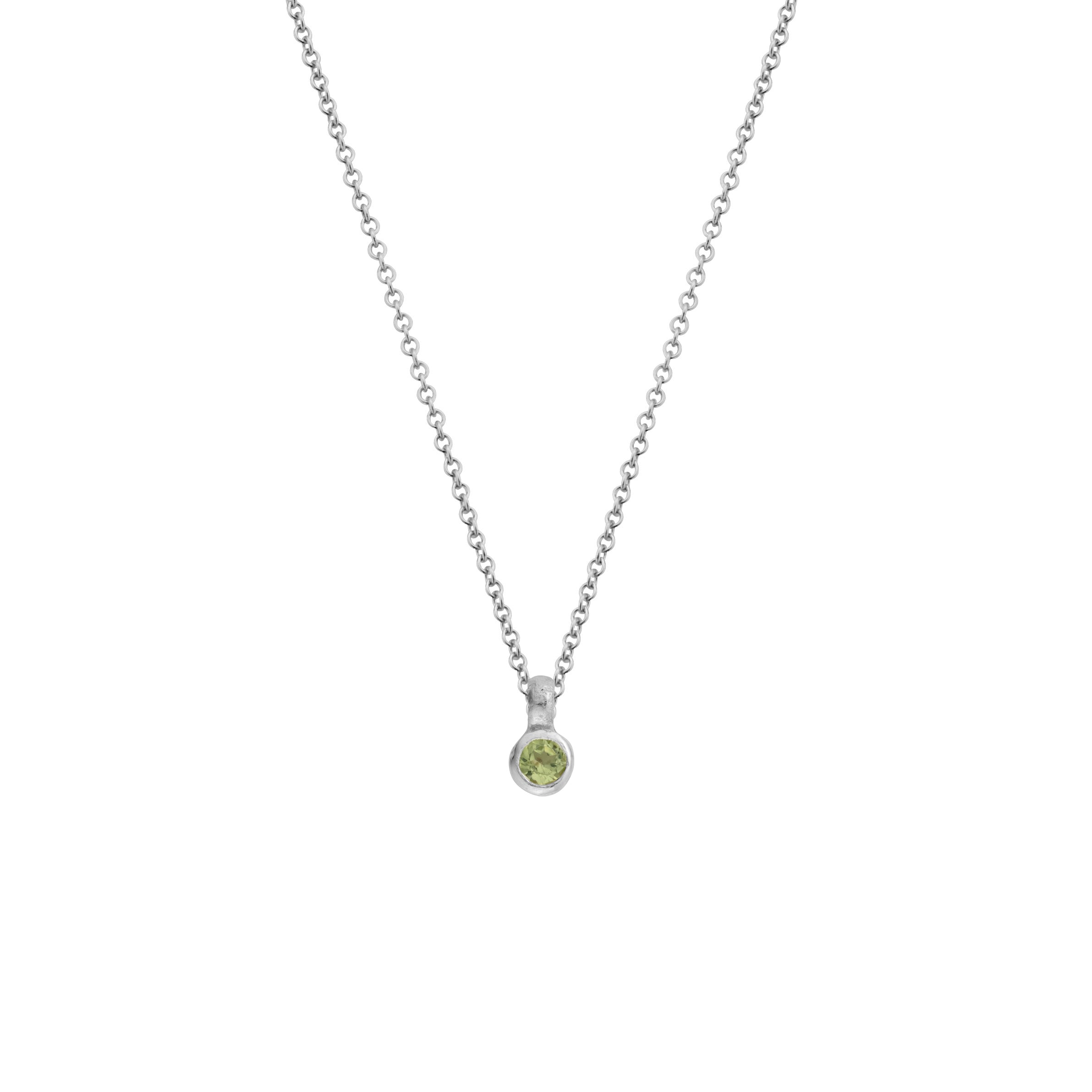 Silver Mini Peridot Necklace – Daniella Draper - Main Image
