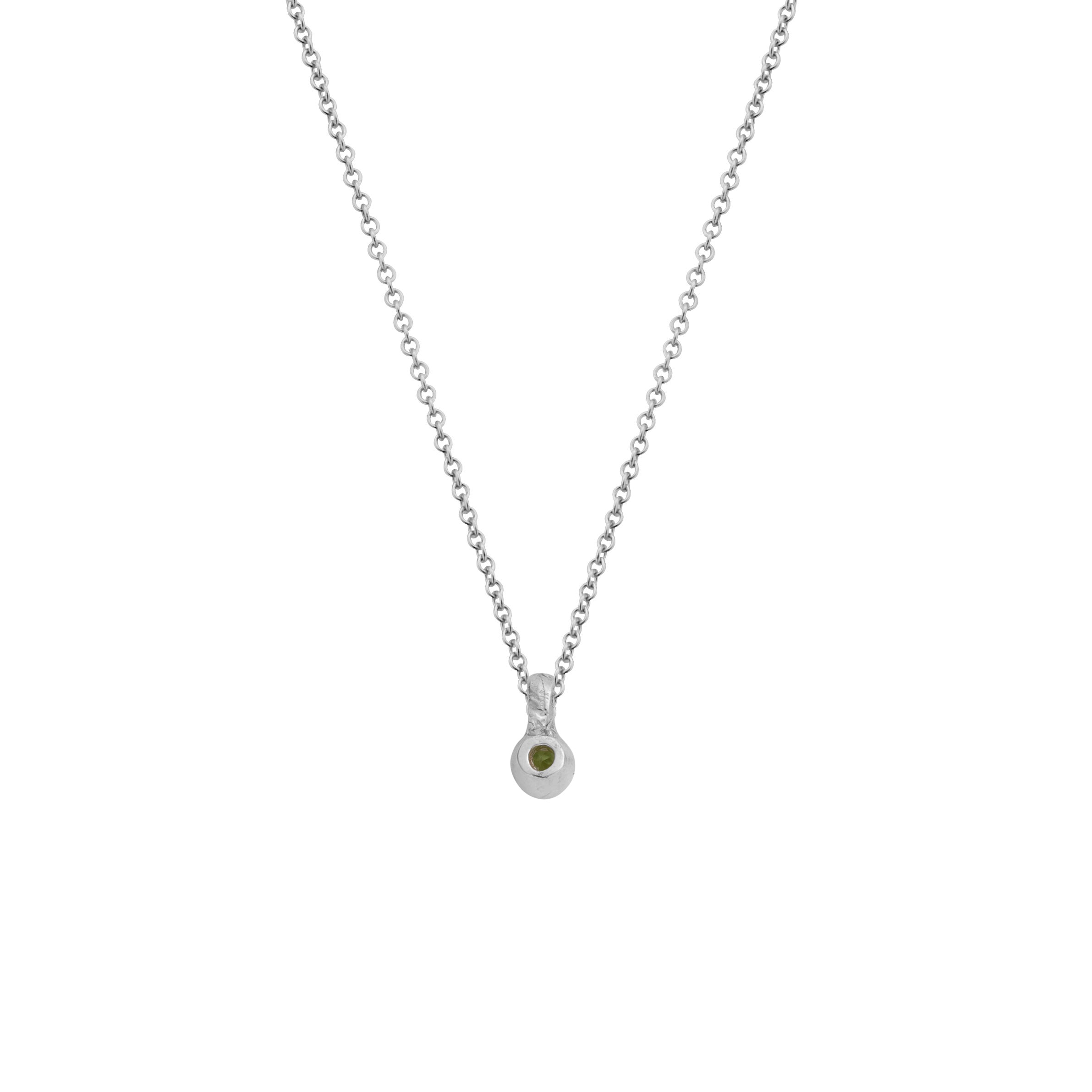 Silver Mini Peridot Necklace