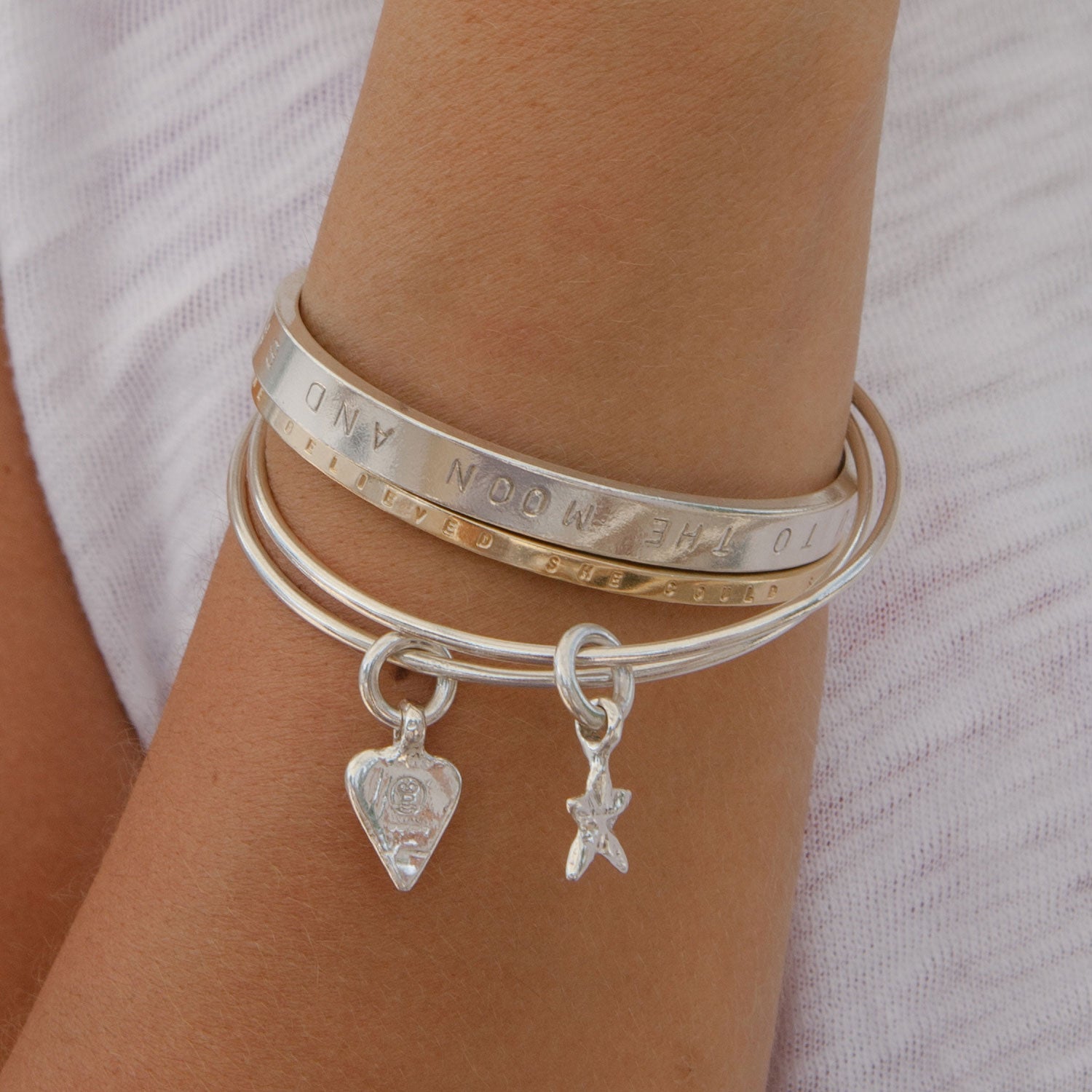 Silver Mini Star Bangle