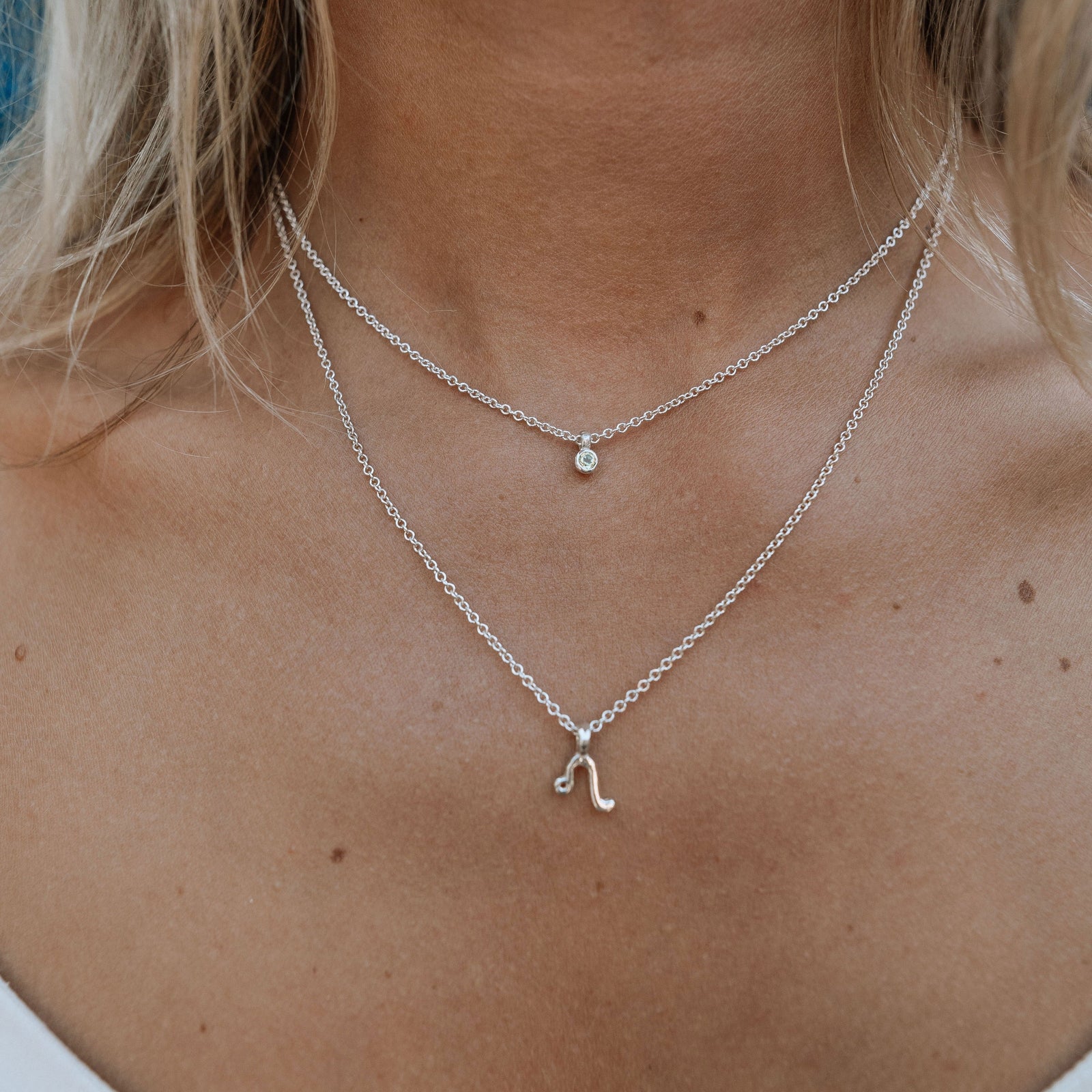 Silver Mini Peridot Necklace