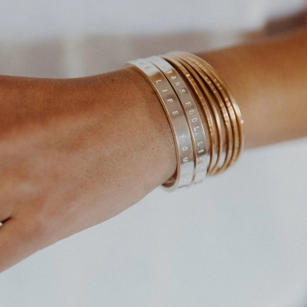 Silver 'You Are Loved' Luxury Signature Bangle