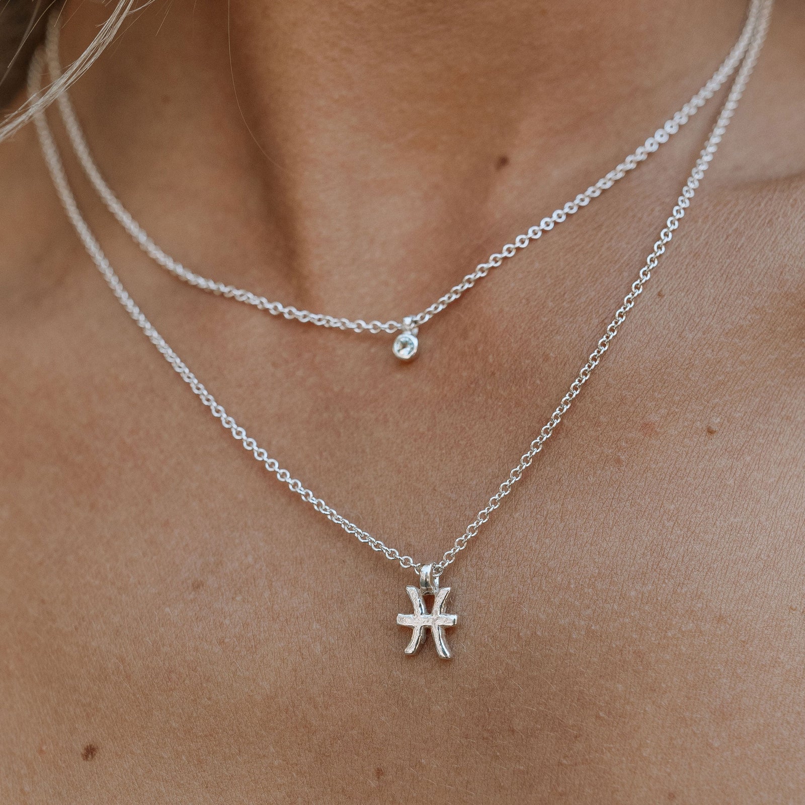 Silver Mini Pisces Horoscope Necklace