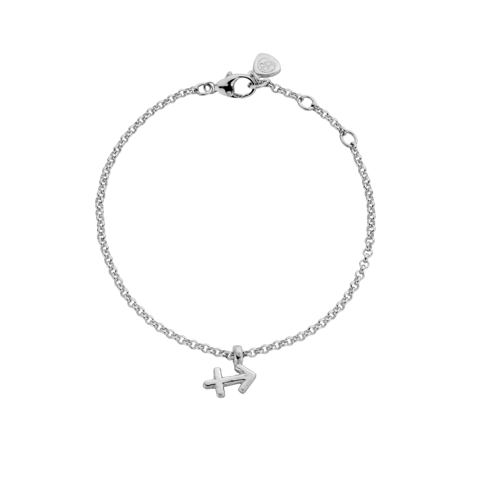 Silver Mini Sagittarius Horoscope Chain Bracelet